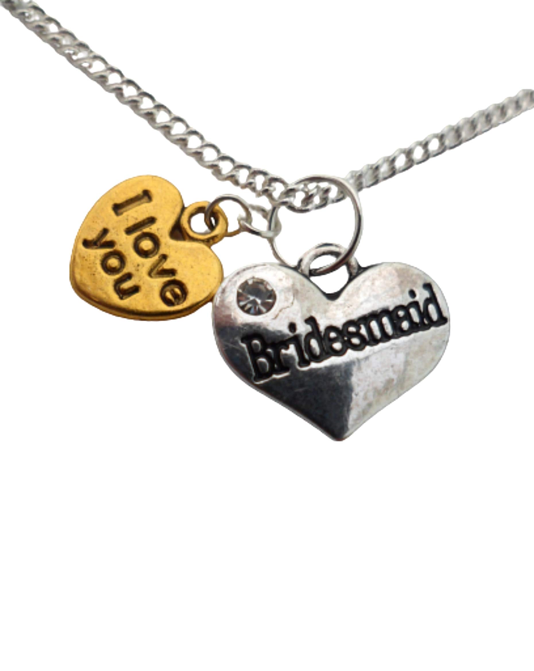 Sterling Silver Plated Heart Charm Necklace for Bridesmaids - Elegant Jewelry Gift for Weddings, Anniversaries & Special Occasions