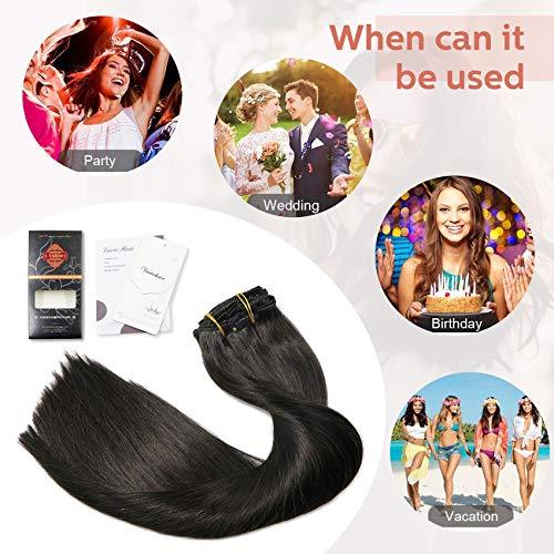 Premium 9A Brazilian Clip-In Human Hair Extensions - 7pcs Double Weft for Instant Volume & Length | Perfect for Weddings, Parties & Everyday Styling