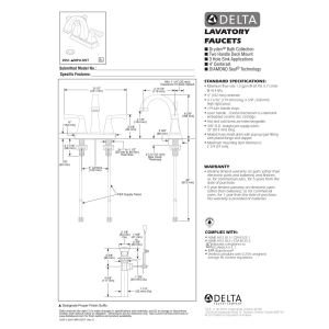 Delta Faucet Dryden Centerset Bathroom Faucet Chrome 2551-MPU-DST - High-Quality Bathroom Sink Faucet with Diamond Seal Technology & Metal Drain Assembly - Perfect for Modern Home, Hotel, and Commercial Bathroom Renovations