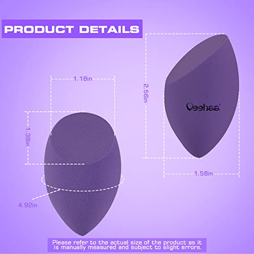2PCS Latex-Free Makeup Sponge Set - Egg Shaped Beauty Blender for Foundation, Concealer & All Face Areas | Perfect for Professional Makeup Application & Travel