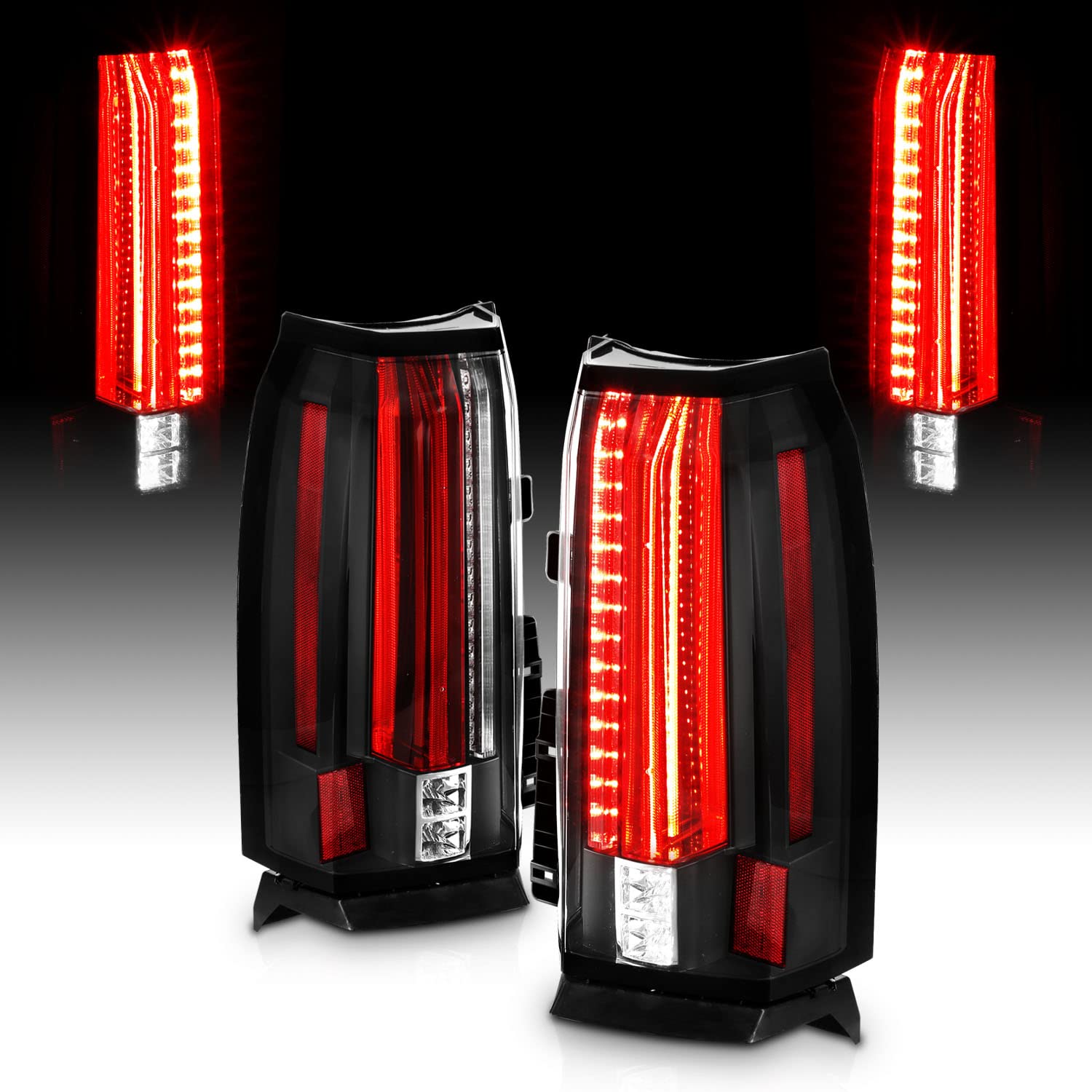 AmeriLite Black Intense LED Parking Light Bar - LED Brake & Reverse Tail Lights for 2015-2020 Chevy Suburban Tahoe SUV | Off-Road, Truck Accessories, Night Driving Safety