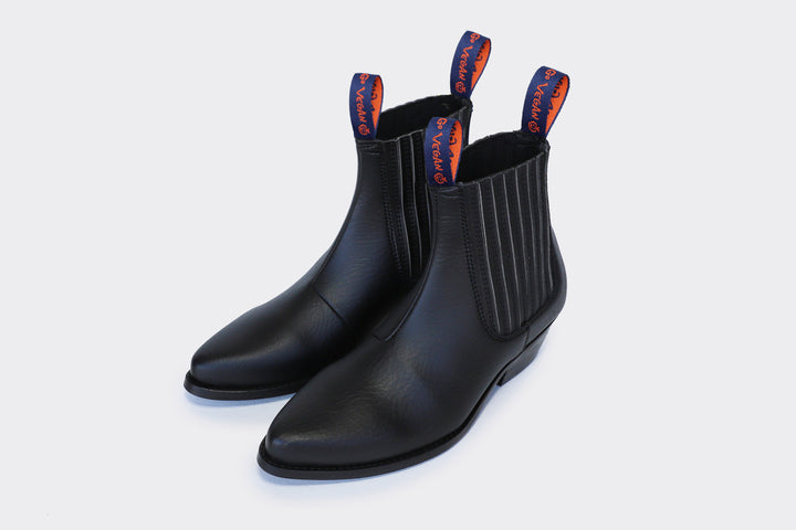 Good Guys Duke Black Leather Boots for Men - Stylish & Durable Footwear for Work, Outdoor & Casual Wear