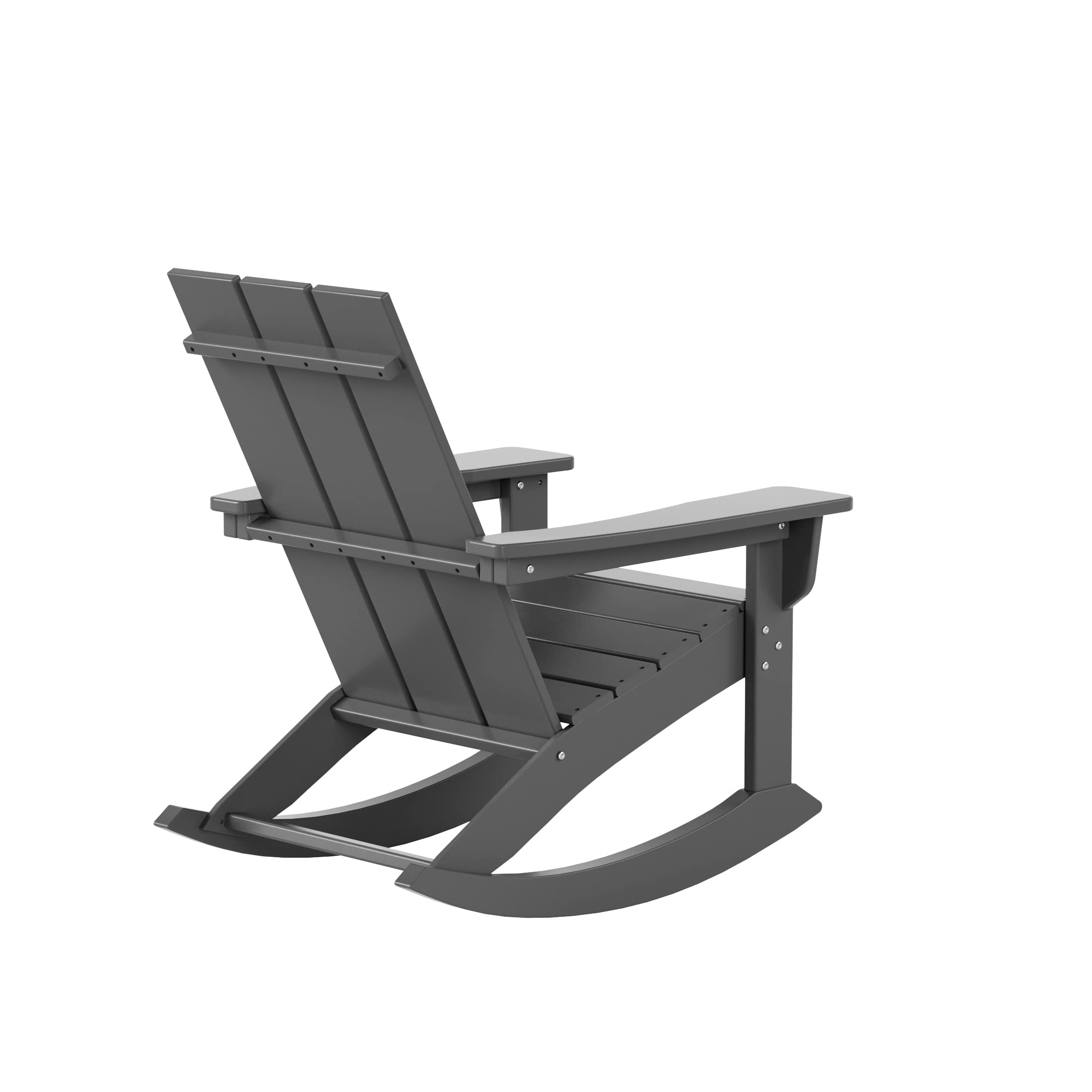 WestinTrends All-Weather Poly Lumber Adirondack Rocking Chair - Modern Farmhouse Outdoor Rocker for Porch, Garden, Backyard & Indoor Use - Gray Patio Furniture (Perfect for Relaxing, Reading & Enjoying Sunset Views)