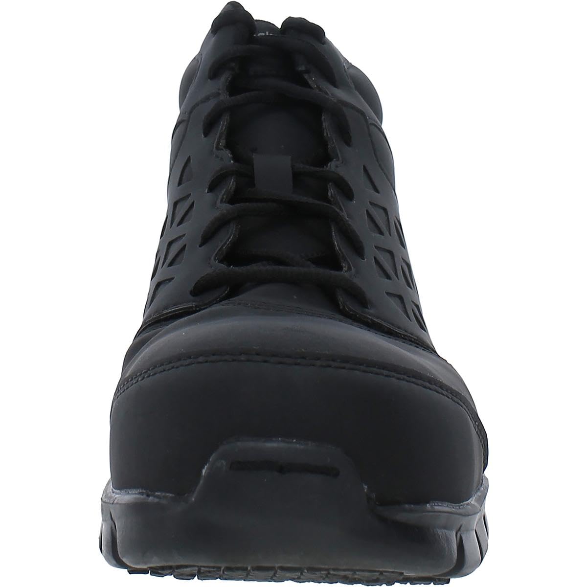 Reebok Men's Sublite Cushion Work Safety Shoes - Black Athletic Mid Cut Casual Sneakers for Construction, Warehouse & Outdoor Work