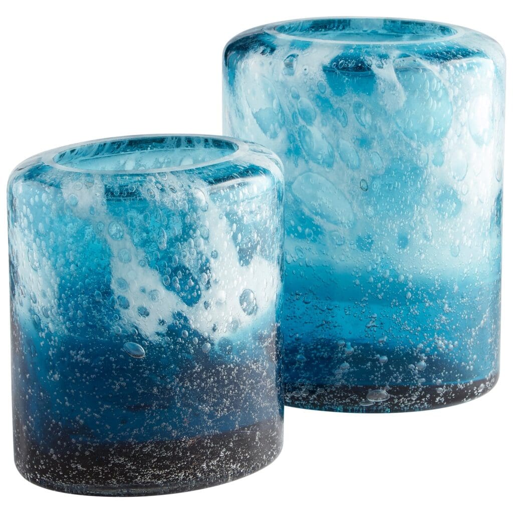 Cyan Design 11066 Spruzzo Vase - Large Blue Ceramic Vase for Home Decor, Centerpiece, Wedding, Living Room & Dining Table Decorations
