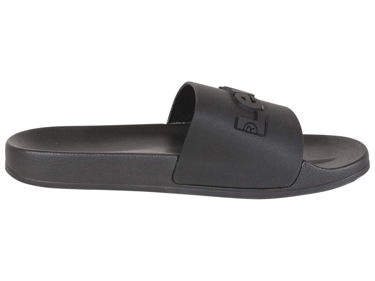 Levi's 3D Slides Black Monochrome Men's Comfortable Logo Sandals - Size 7 US | Casual Summer Footwear for Beach, Pool & Outdoor Activities