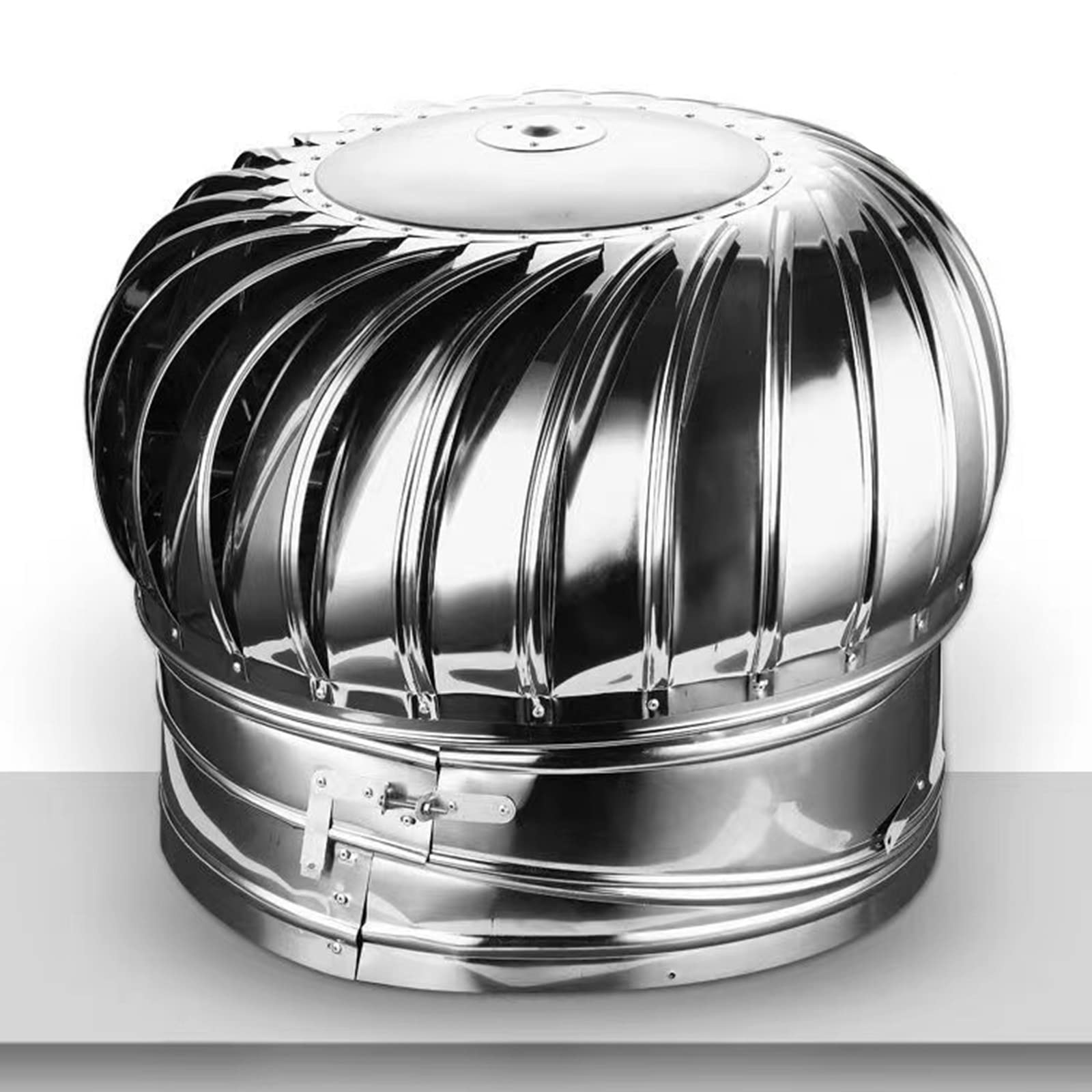 BOHHO 3-20 Inch Industrial Roof Exhaust Vent Cap - Flue, Attic, Chicken Coop & Chimney Ventilation - No Power Rainproof Roof Turbine Ventilator Complete Kit (300mm/11.8 in) - Perfect for Homes, Farms & Industrial Buildings
