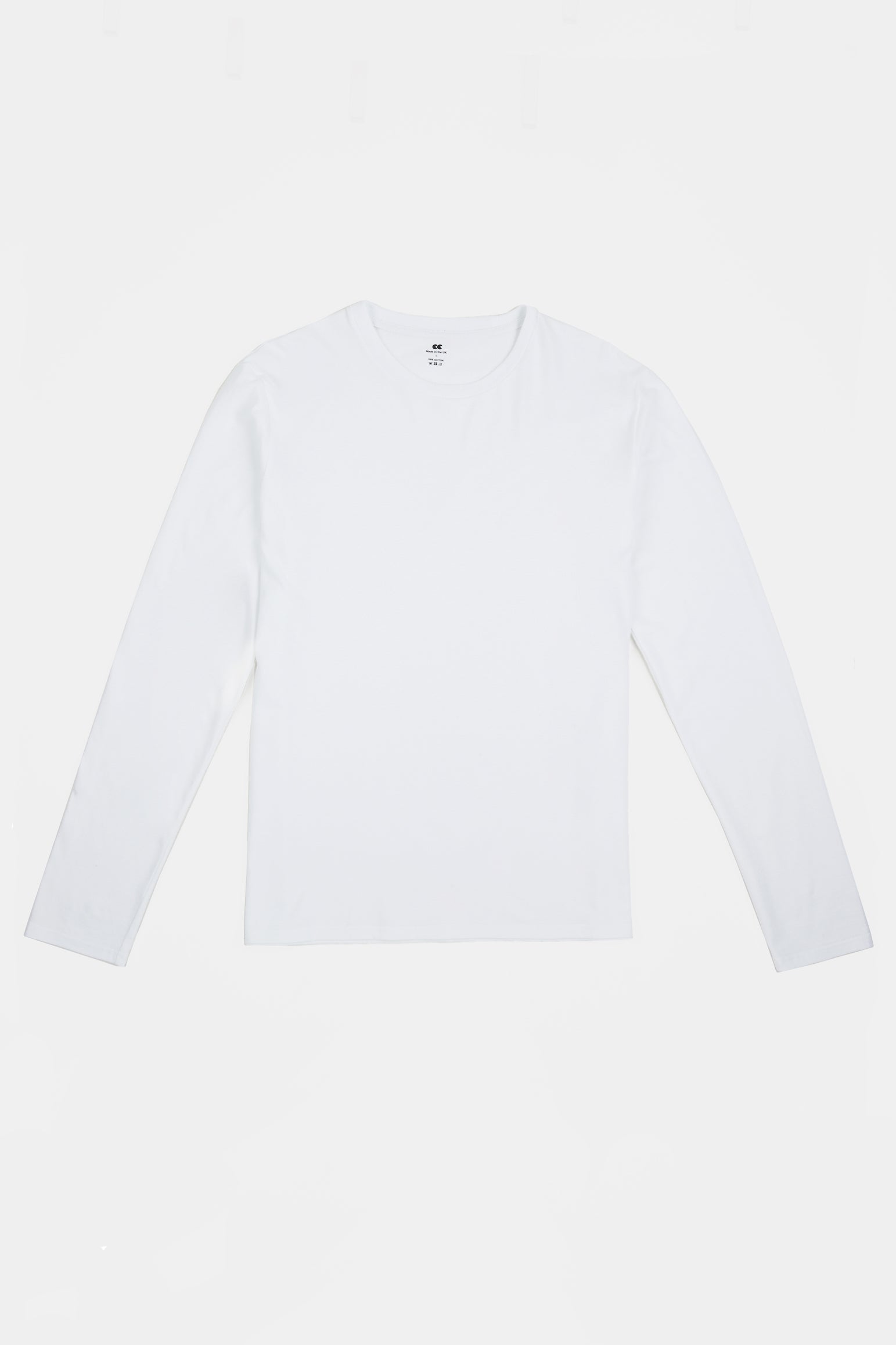 Premium Men's Long Sleeve T-Shirt - Soft Cotton Crew Neck Casual Shirt for Men - White - Perfect for Work, Gym & Everyday Wear