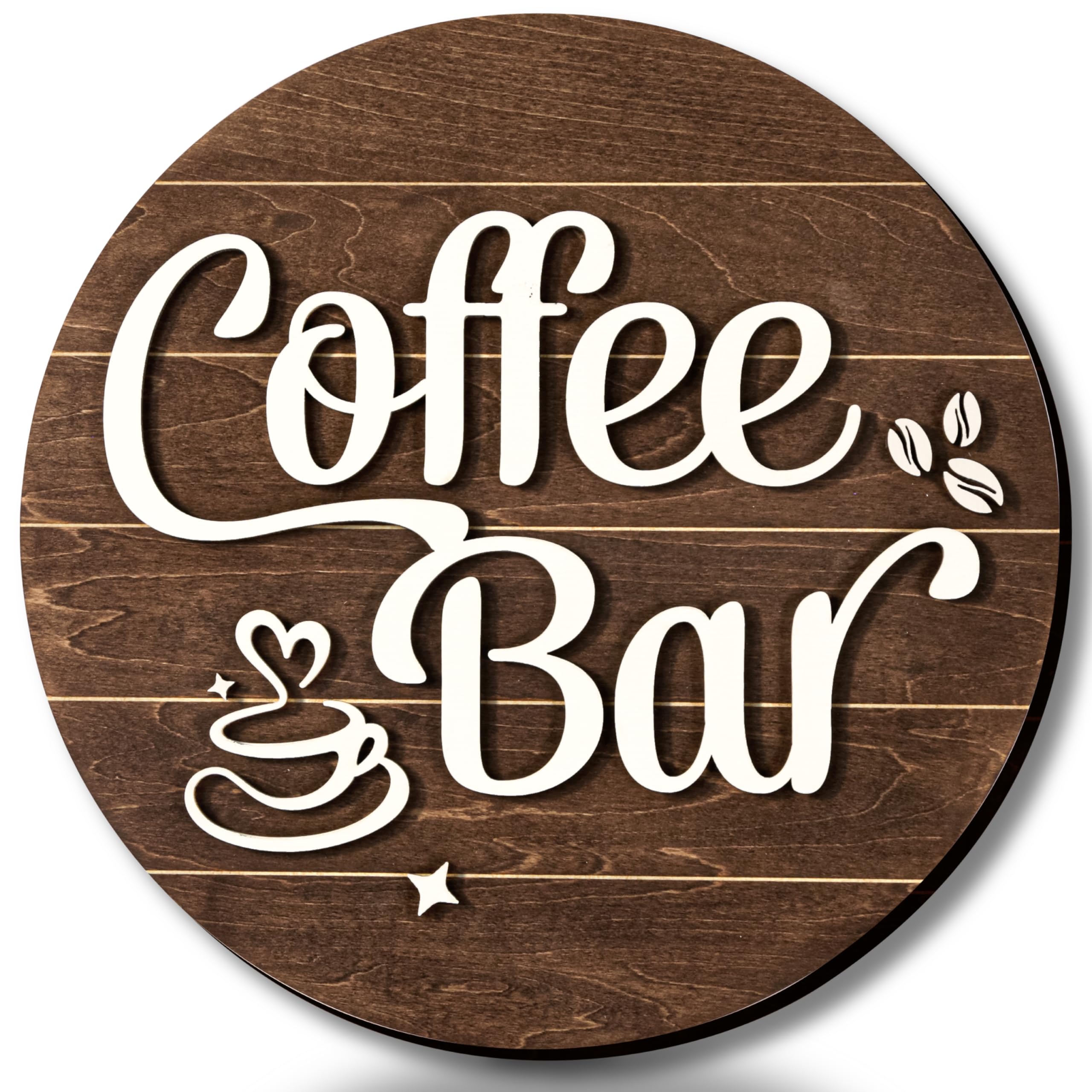 Vintage Coffee Bar Sign Wall Decor - 10'' Farmhouse Cafe Sign for Coffee Station & Kitchen Decor | Rustic Coffee Shop Accessories for Home, Office & Cafe Use