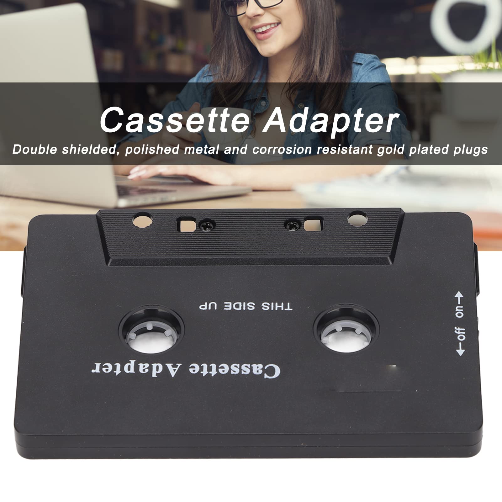 Noise Reduction Cassette Adapter - Stereo Tape Aux Receiver for Car & Tablet | Multi-Function & Easy to Use | Perfect for Music Streaming & Hands-Free Calling in Older Vehicles