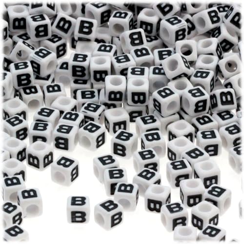 White with Black Text Letter B