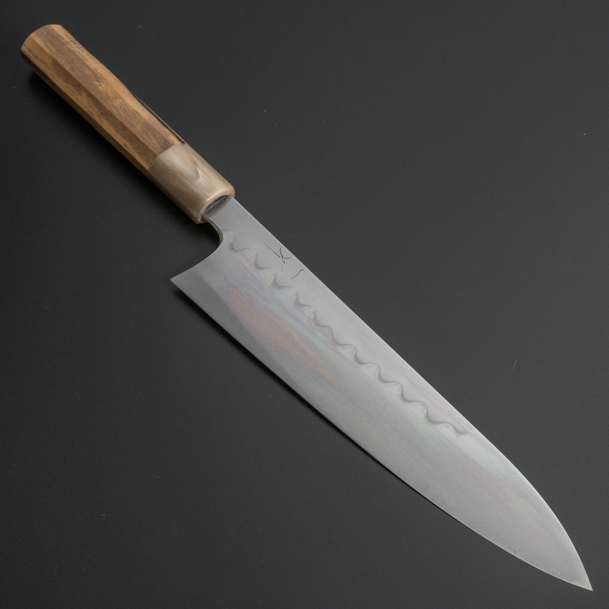 Hitohira Togashi Yohei White #1 Mizu Honyaki Gyuto 240mm Japanese Chef Knife - Kurokaki Persimmon Wood Handle with Saya (#042) - Perfect for Professional Chefs & Home Cooking Enthusiasts