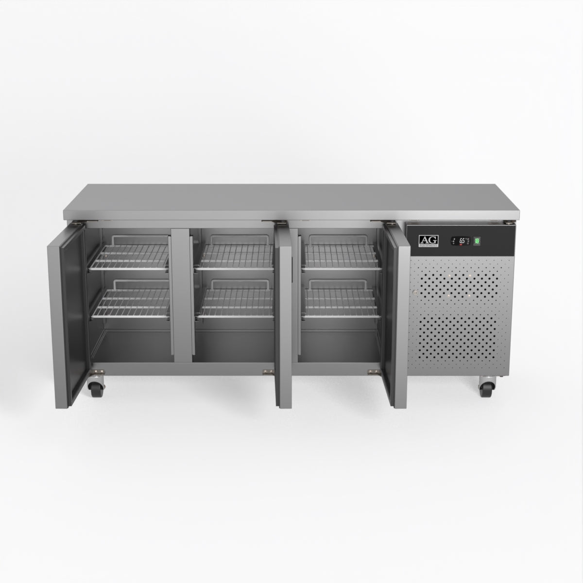 Commercial Refrigerator - 3 Door Under Counter Fridge 600mm Depth for Restaurants, Bars & Catering Businesses