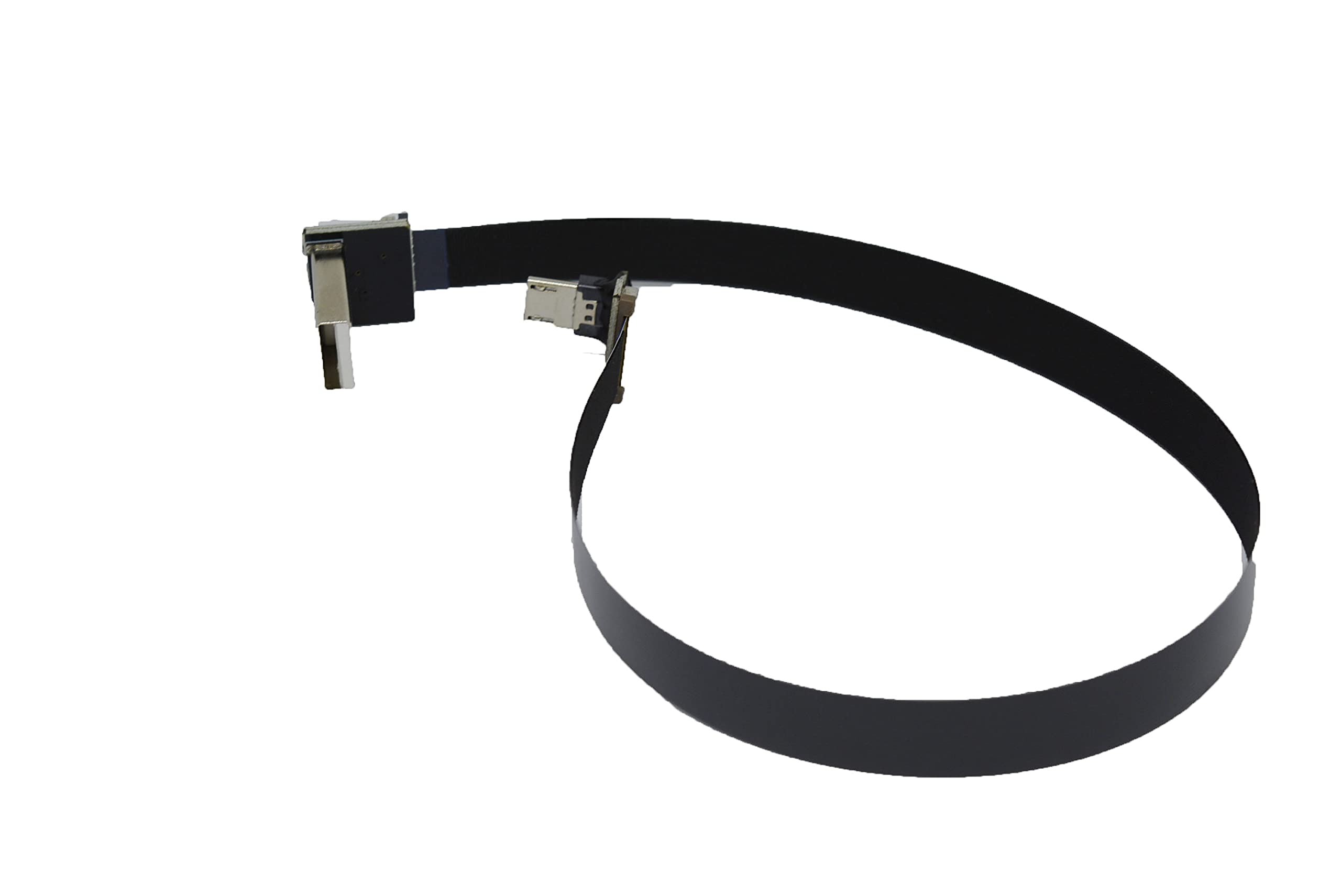90° Angled Micro USB to USB A Cable - 40CM for Sync & Charging - Black