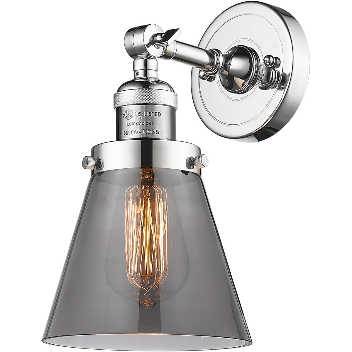 Innovations 201F-PC-G63-LED 12W LED Semi-Flush Mount Ceiling Light Fixture, Polished Chrome Finish - Perfect for Bedroom, Kitchen, Hallway & Office Lighting