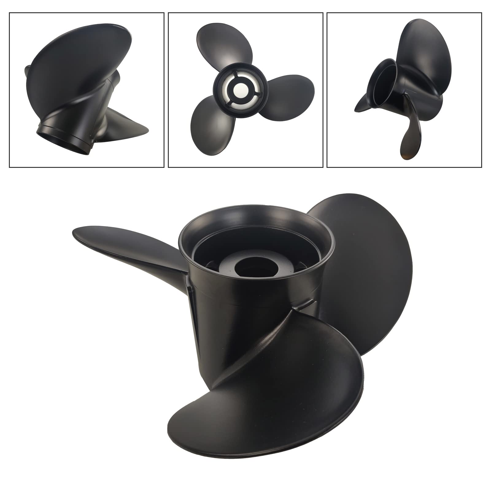 Jetman 3-Blade Aluminum Boat Propeller - 15 Spline RH for Mercury Outboard Engines 50HP to 140HP (50HP/70HP/90HP/115HP/125HP/140HP) - Perfect for Fishing, Watersports & Recreational Boating