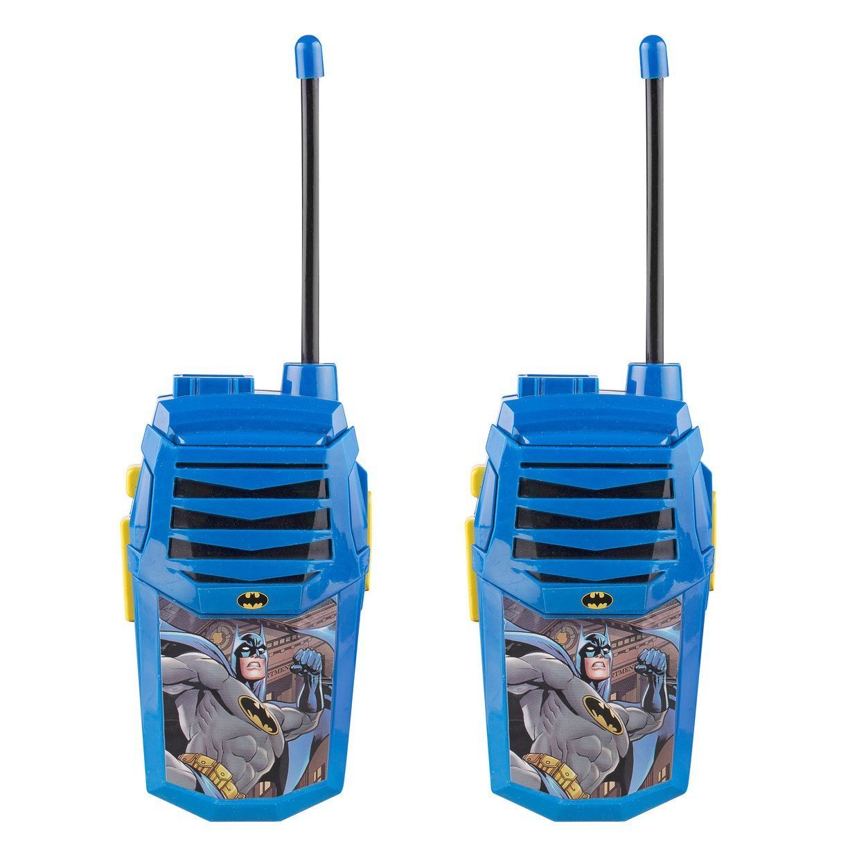 Batman Walkie Talkies for Kids - 2 Pack with 1000ft Range, Safe Flexible Antenna & Belt Clip | Night Action Molded Design, Easy-to-Use Power Switch | Perfect for Outdoor Adventures, Camping & Backyard Games (WT2-01082)
