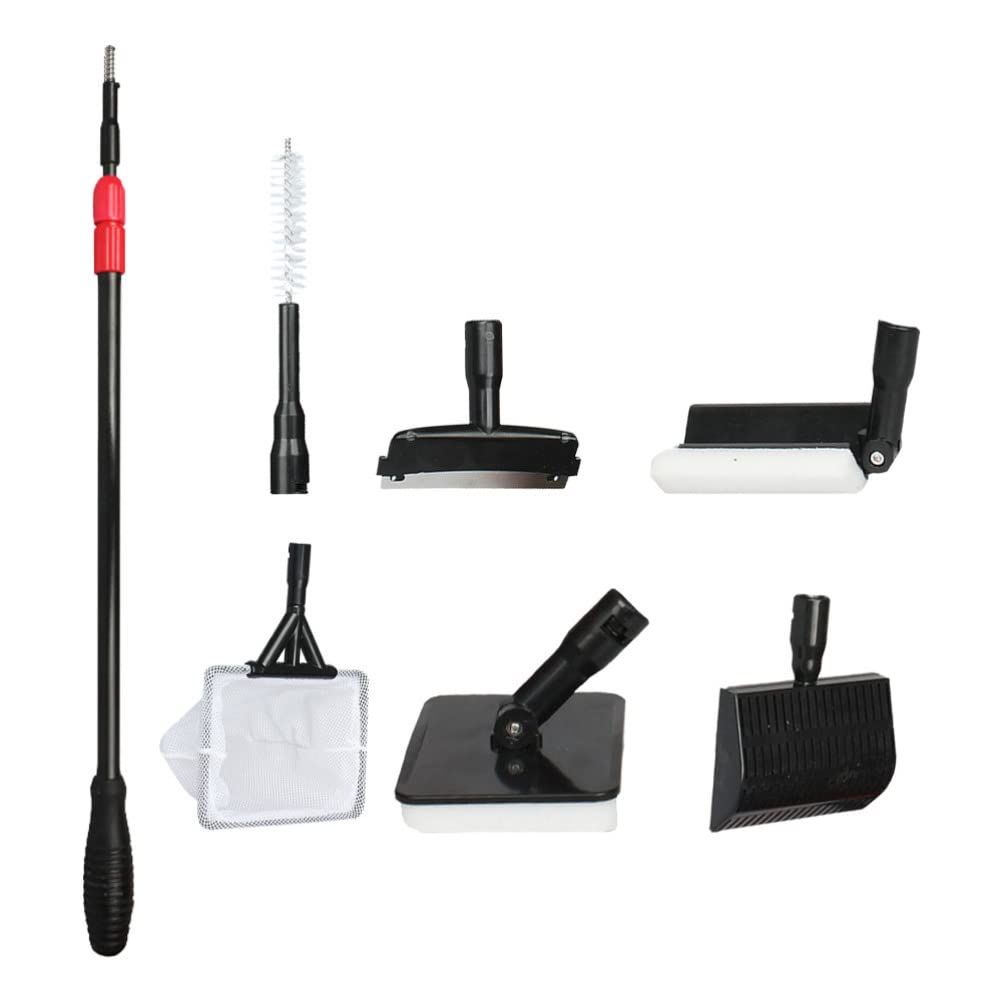 Balacoo Fish Tank Cleaning Kit - 5-Piece Aquarium Brush Set with Scraper, Algae Remover & Cleaning Net - Essential Fish Tank Maintenance Tools for Freshwater & Saltwater Aquariums - Perfect for Glass & Acrylic Tanks
