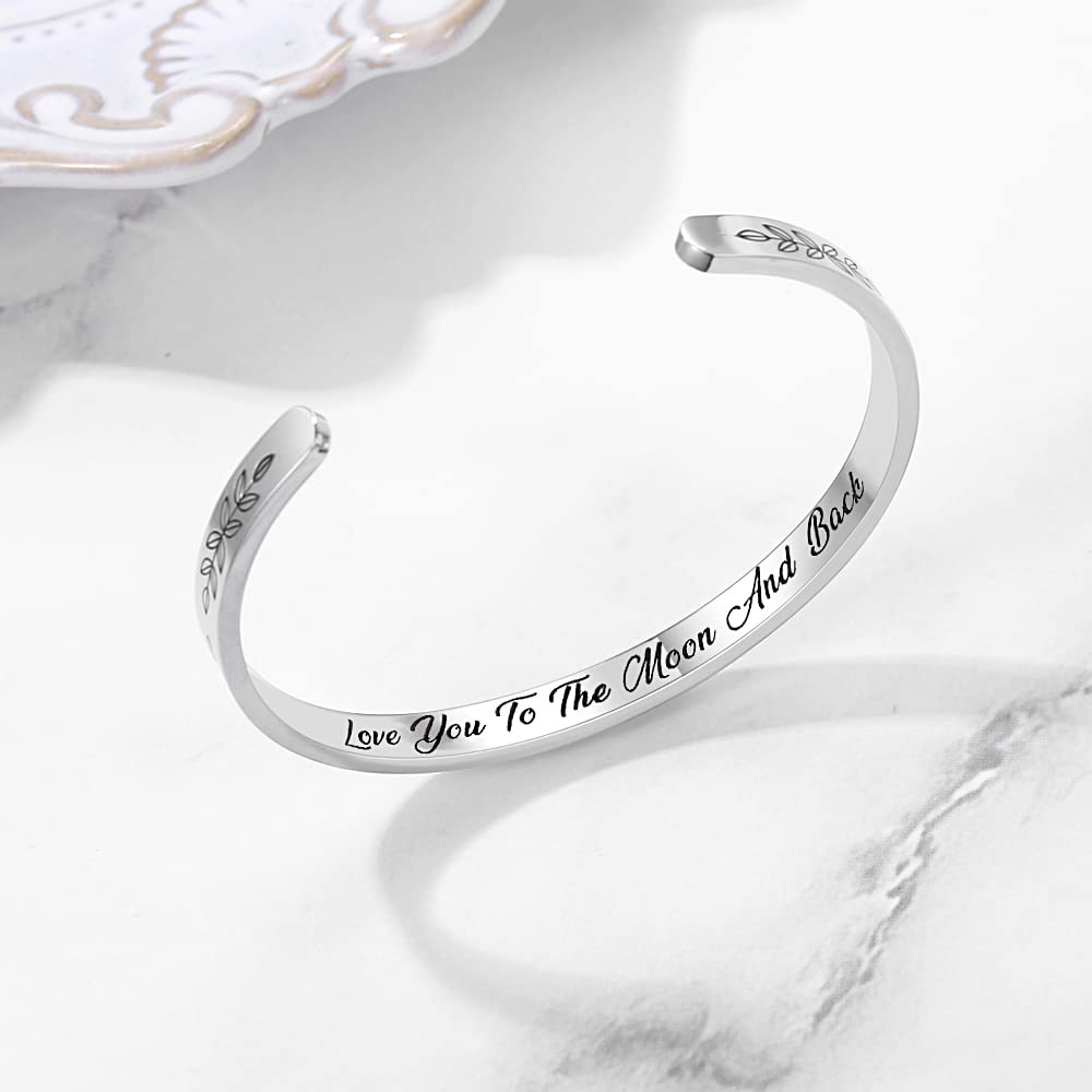 Personalized Cuff Bracelets for Women & Teen Girls - Best Friend, Sister, Mom, Daughter, Granddaughter, Cousin - Custom Jewelry for Birthday, Mother's Day, Christmas, Easter Gifts - Perfect for Everyday Wear, Parties & Special Occasions