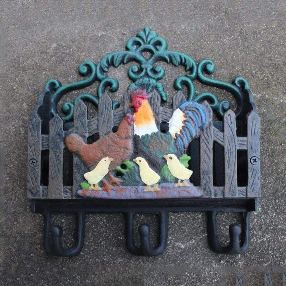 Vintage Cast Iron Mailbox with Hook - Rustic Newspaper Storage Basket for Garden, Porch & Yard Decor - Durable Outdoor Letter Box for Home & Farmhouse Style