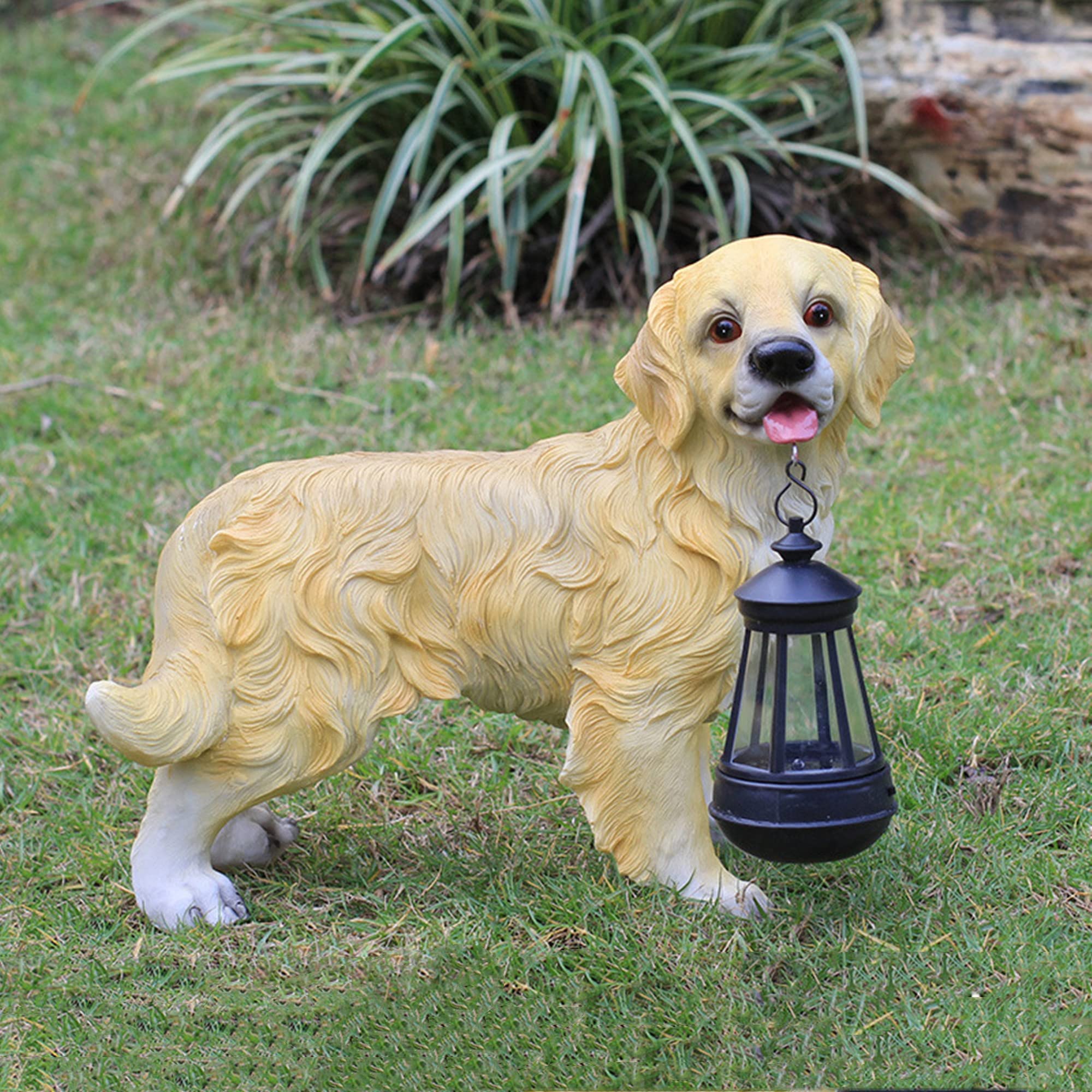 Solar Powered Golden Retriever Outdoor Dog Statue - Weatherproof Garden Decor with Solar Lights for Patio, Lawn & Yard - Perfect for Outdoor Lighting and Pet Lover Gifts