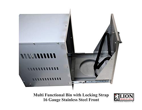 Lion Premium L90000 40-Inch Liquid Propane Gas Grill with Multi-Functional Drawer & 5-in-1 BBQ Tool Set - Outdoor Cooking, Backyard Parties, Camping, Tailgating