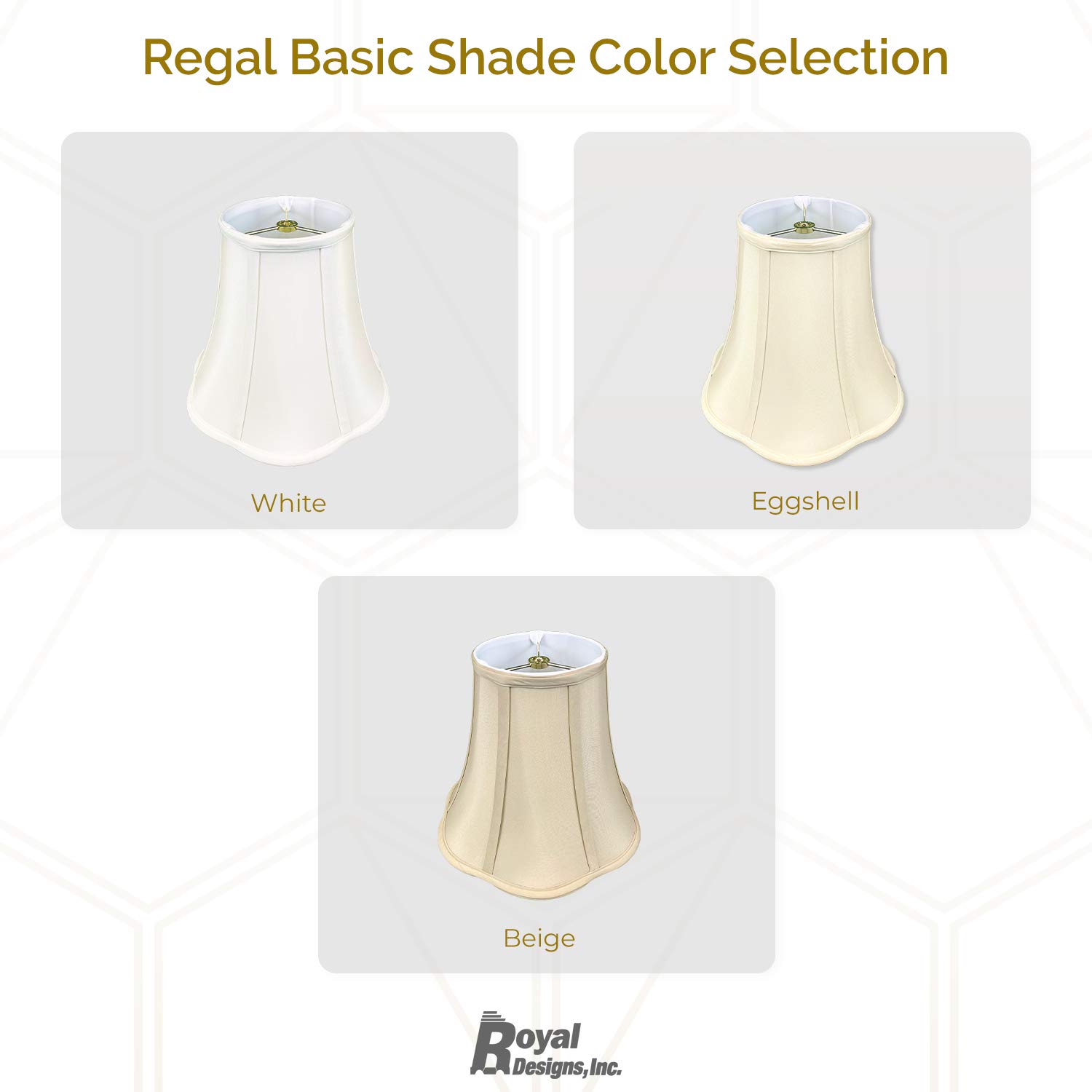Royal Designs Flare Bottom Outside Corner Scallop Bell Lamp Shade - Beige, 8