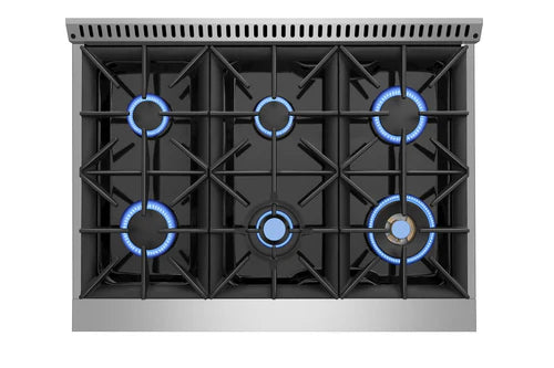 Empava 36-Inch Pro Style 5.2 cu.ft Convection Oven Gas Range - 6 Burners, Slide-In Freestanding Stainless Steel - Perfect for Home Kitchens & Professional Cooking