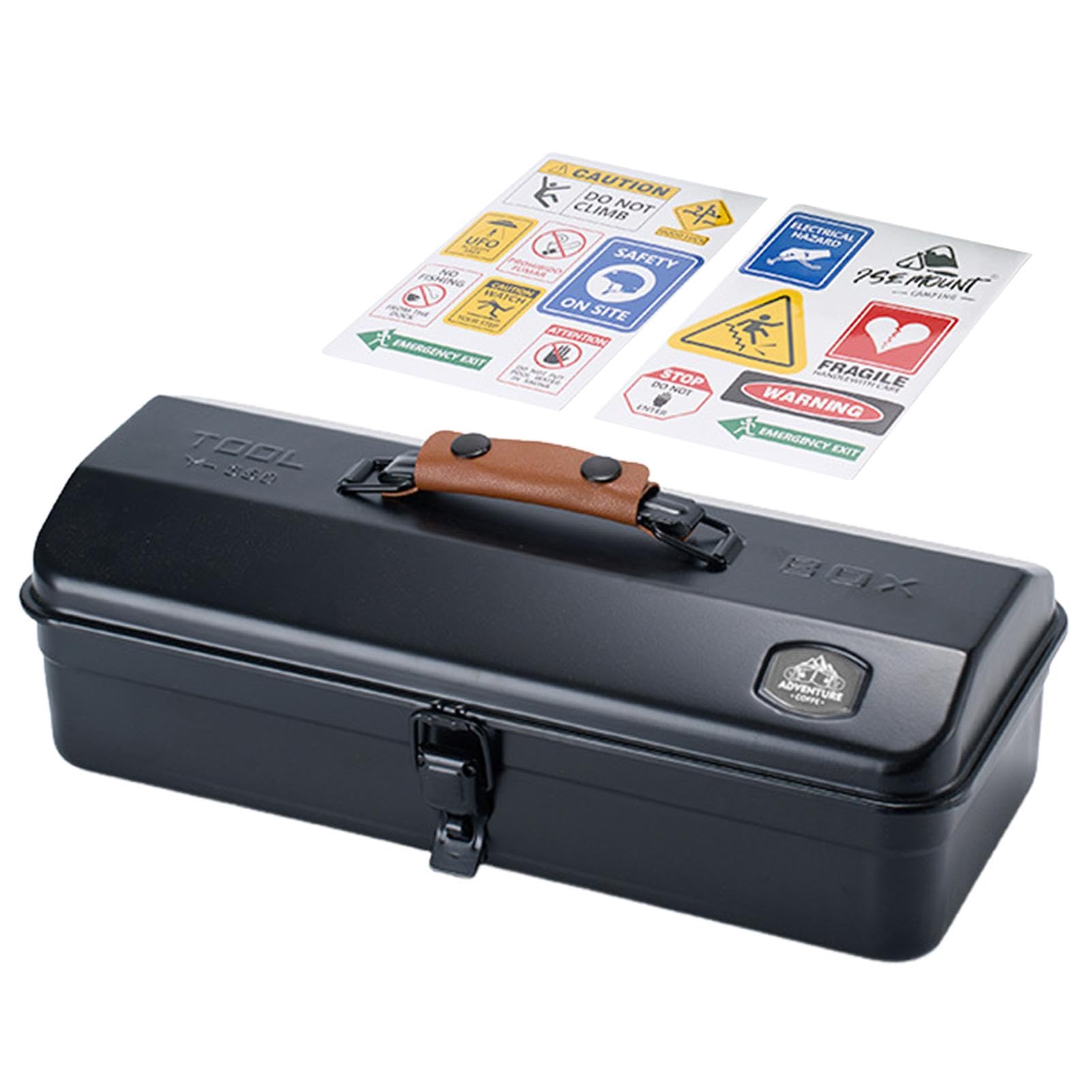 Durable Portable Metal Tool Box with Hip Roof - Heavy Duty Iron Storage Box for Camping, Outdoor & DIY Projects - Perfect for Tools, Gear & Equipment Organization
