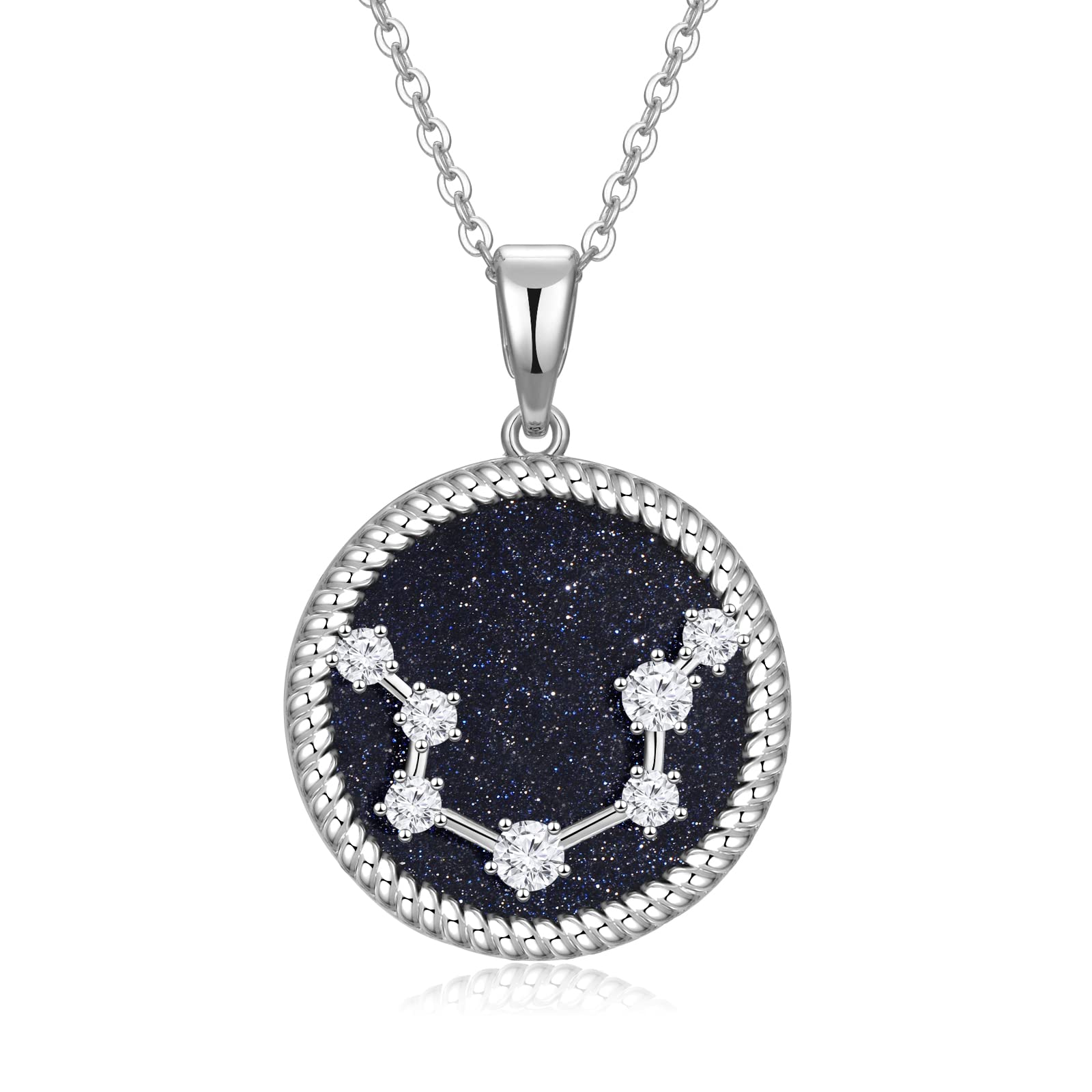 Zodiac Necklace for Women - Personalized Constellation Pendant Jewelry in Silver | Birthday Gift for Wife, Girlfriend, Best Friend | Valentines Day, Anniversary, Mother's Day & Christmas Present for Her | Perfect for Daily Wear, Date Nights & Special Occasions