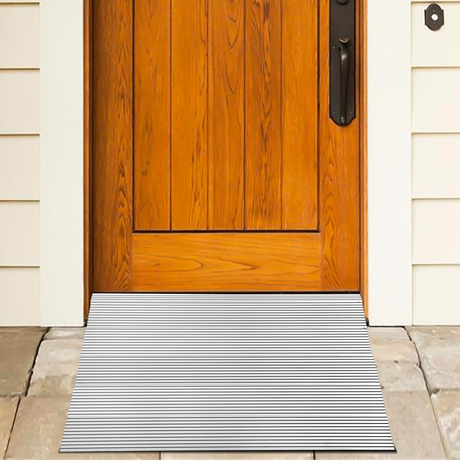Threshold Ramp Aluminum Door Entry Ramp - 800Lbs Weight Capacity, Adjustable for Wheelchairs, Strollers, Scooters & Power Chairs - 5 Inch Height - Perfect for Home, Office & Store Accessibility