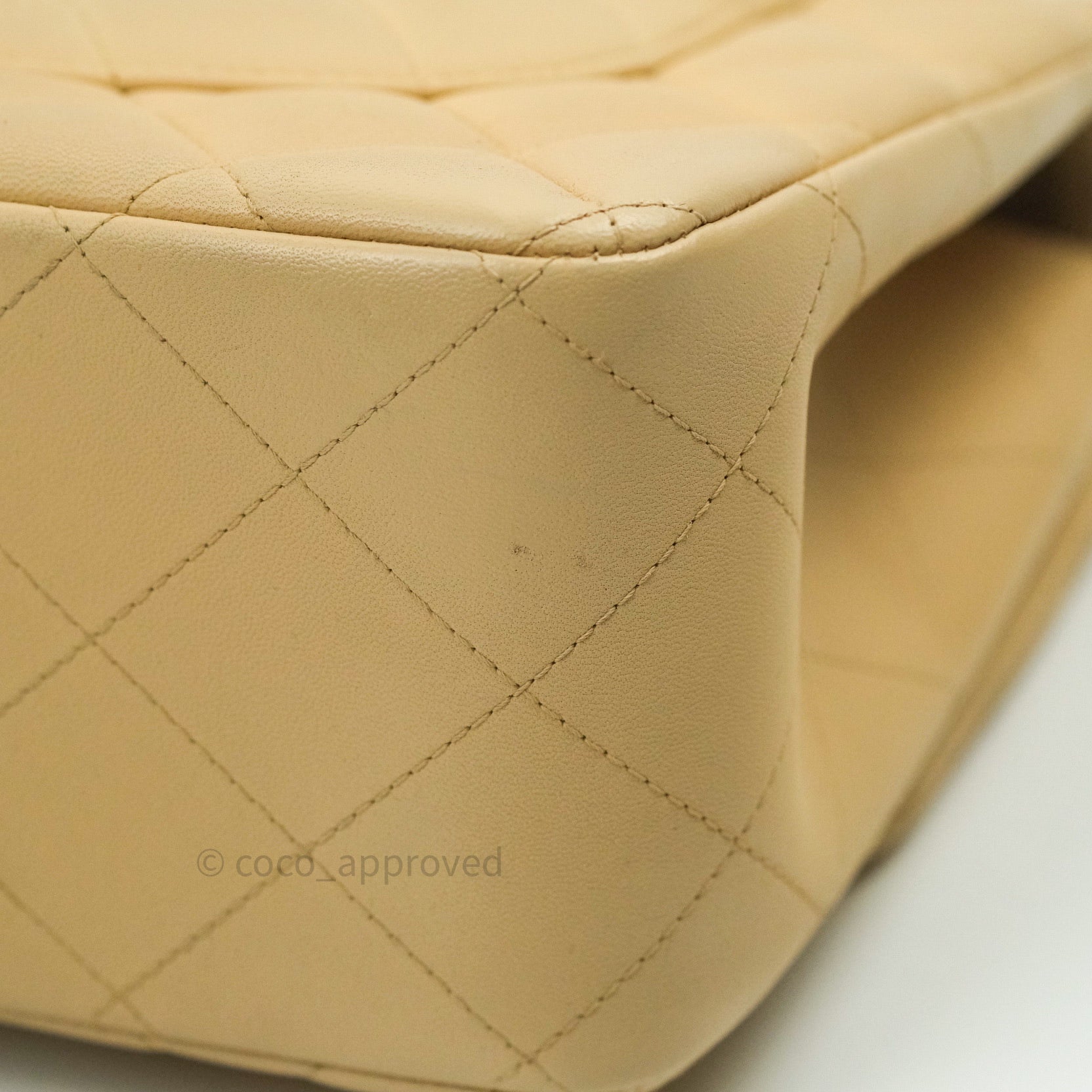 Chanel Classic Jumbo Double Flap Bag Beige Lambskin Leather with Gold Hardware - Luxury Designer Handbag for Women, Perfect for Parties, Dating & Special Occasions