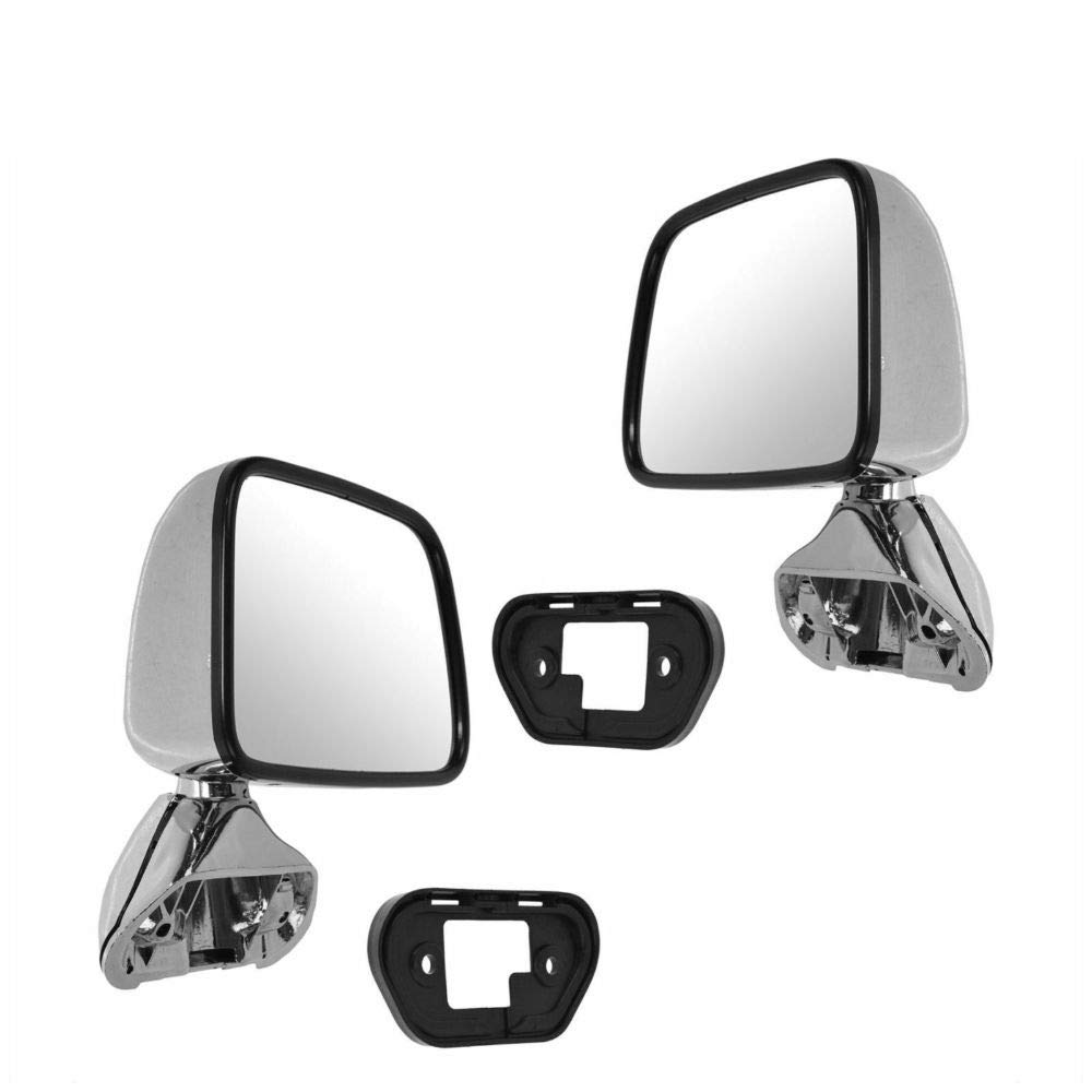 Chrome Manual Side View Mirrors Pair Set for 1987-1988 Truck - Durable Auto Parts Replacement for Better Fit & Visibility - Perfect for Off-Roading, Daily Commuting & Truck Restoration Projects