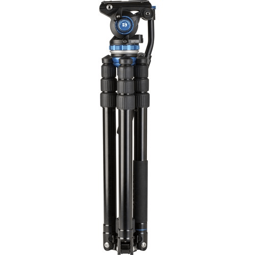 Benro A3883 Travel Angel Aero Video Tripod Kit with Levelling Column & S6PRO Head - Lightweight Aluminum Tripod for Travel Photography, Vlogging & Outdoor Shooting