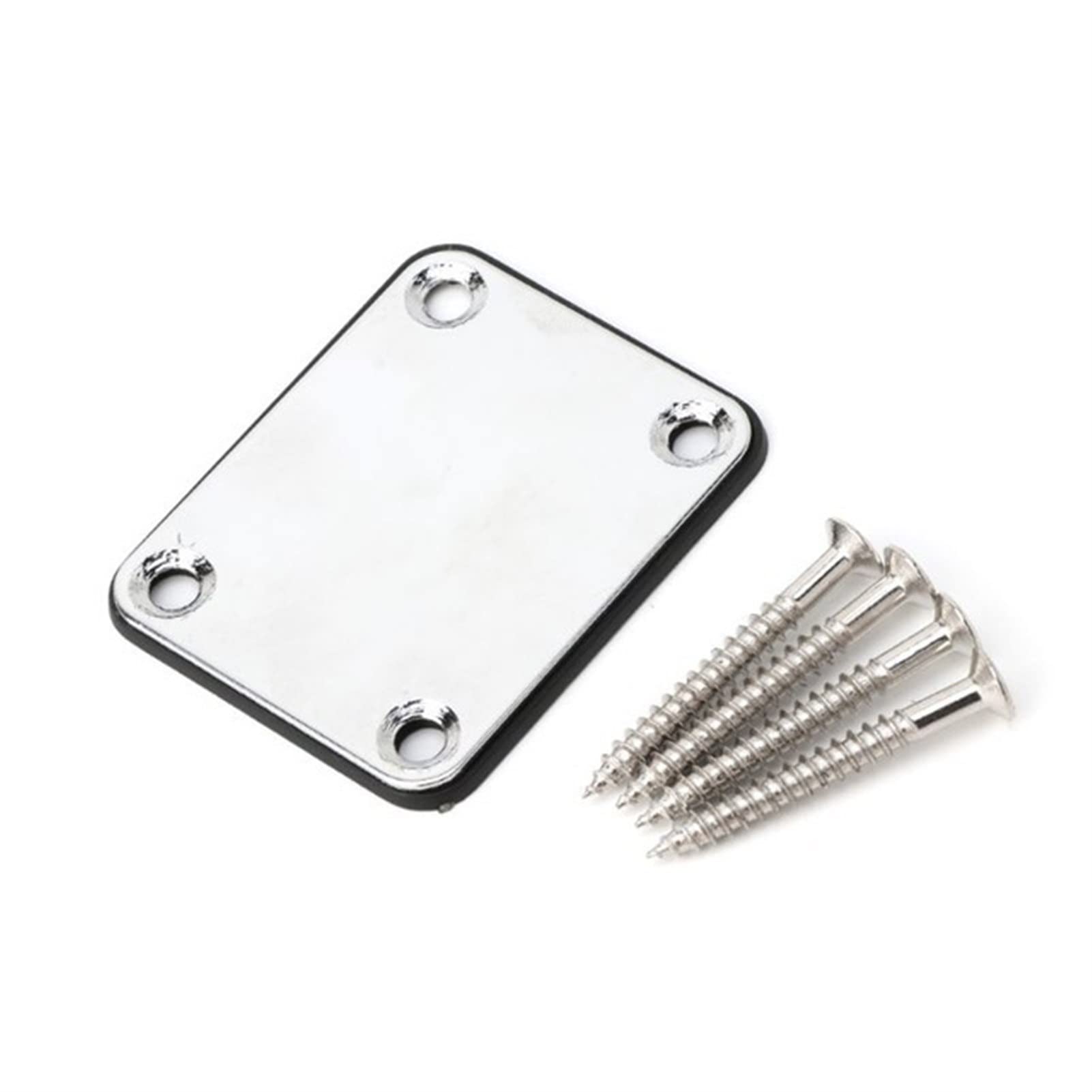 DIY Electric Guitar Neck Plate Set - Silver Telecaster Neck Joint Board with 4 Screws for Guitar Repair & Custom Builds | Perfect for Home Luthiers & Music Enthusiasts