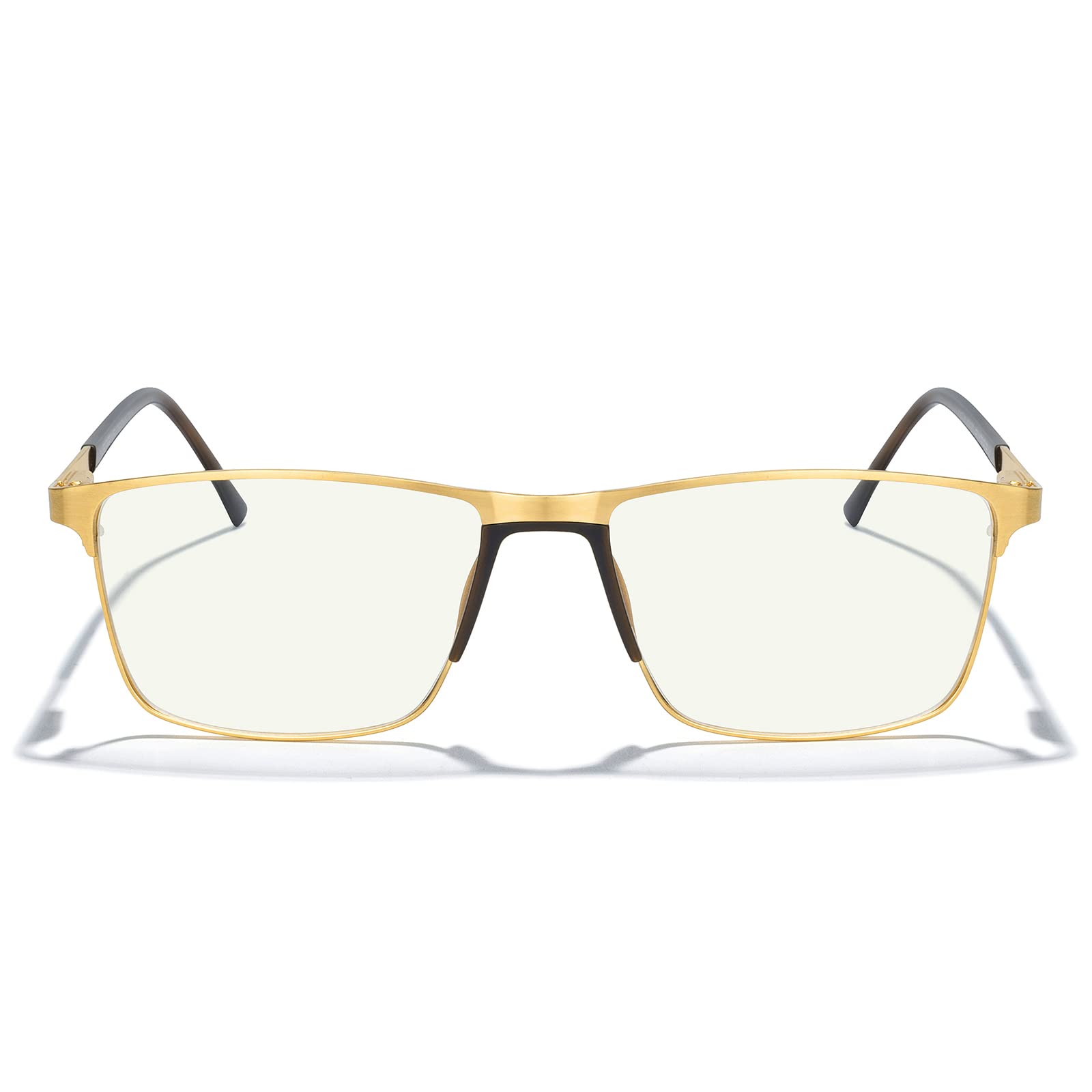 Blue Light Blocking Glasses for Men - Anti Eye Strain Reading Glasses with Metal Frame & Spring Hinge | Computer Glasses for Office Work, Gaming & Screen Time