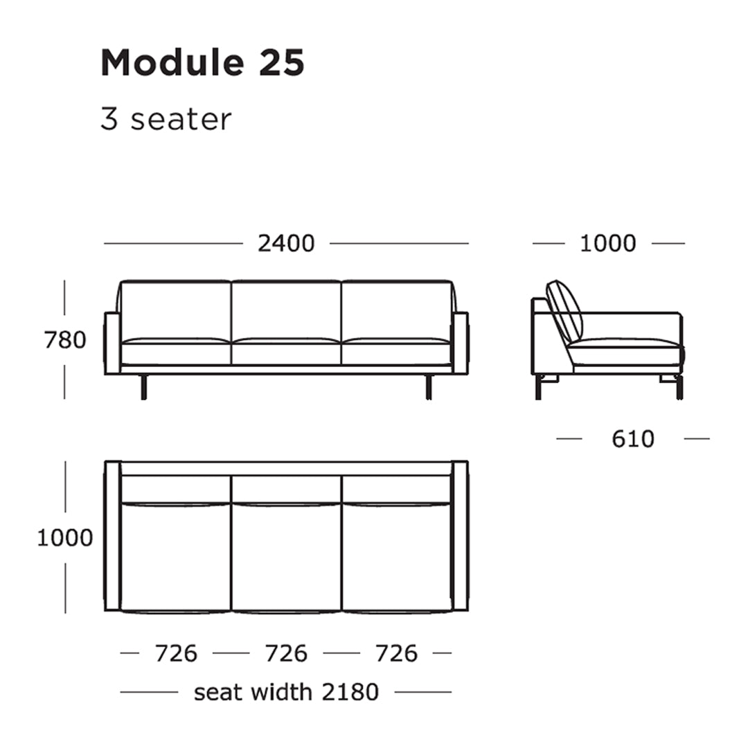 Modular Sofa Set - Edge V1 Contemporary Sectional Couch with 25 & 32 Inch Modules for Living Room, Lounge & Office Spaces