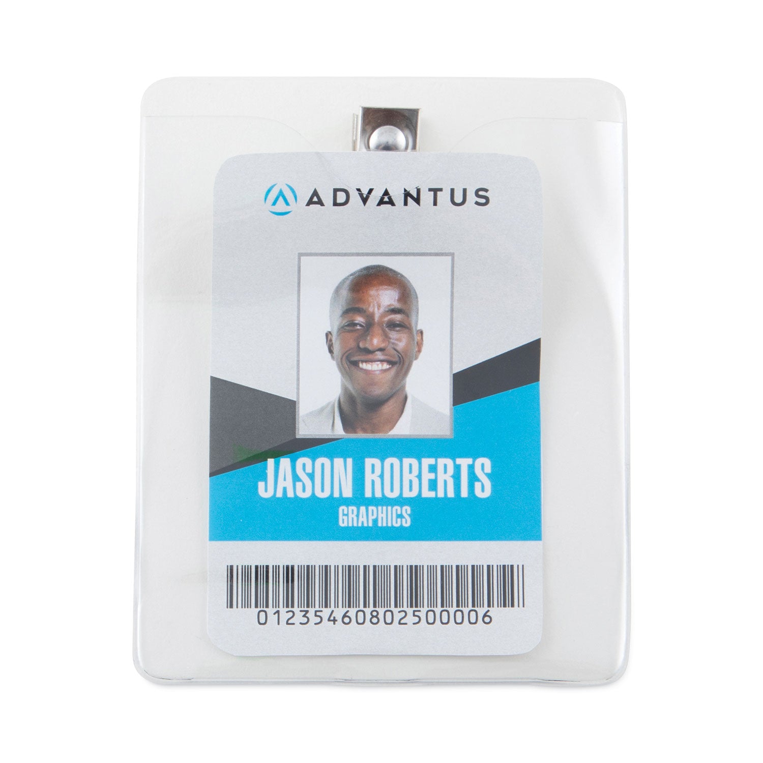 Advantus Clear Vertical ID Badge Holders with Clip - 3.38