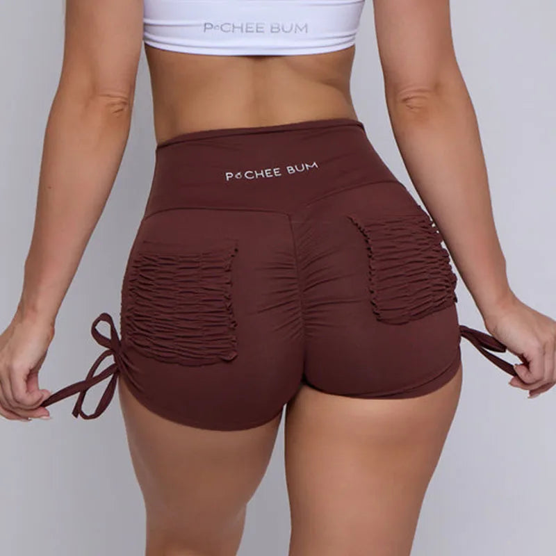 Pchee Women's Scrunch Butt Shorts - High Waisted Biker Shorts with Pockets for Cycling, Running, Yoga & Workout - Comfortable & Stylish Activewear