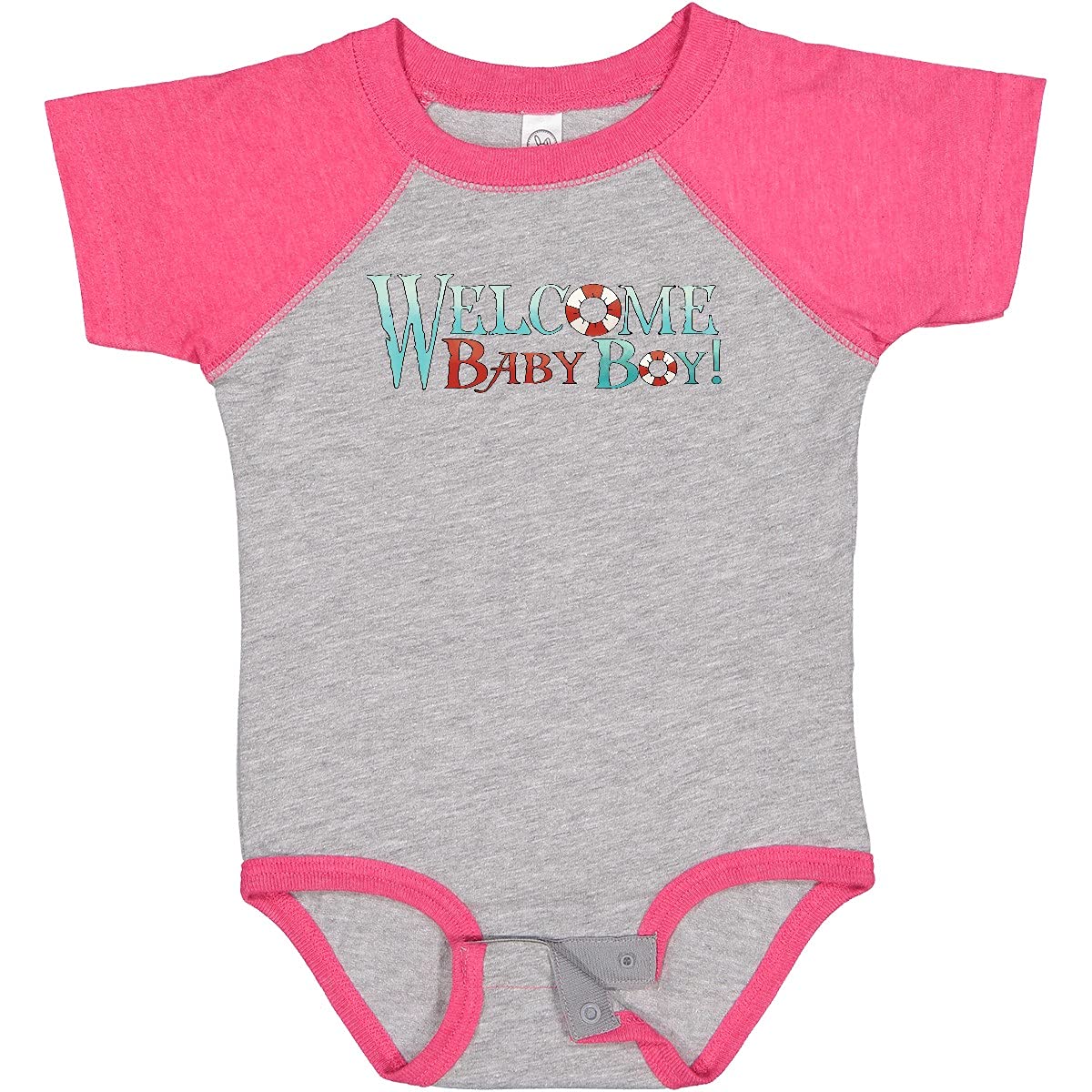 Inktastic Nautical Welcome Baby Boy Bodysuit - Cute Newborn Outfit for Baby Showers, Christenings & First Photos | Soft Cotton Infant Onesie