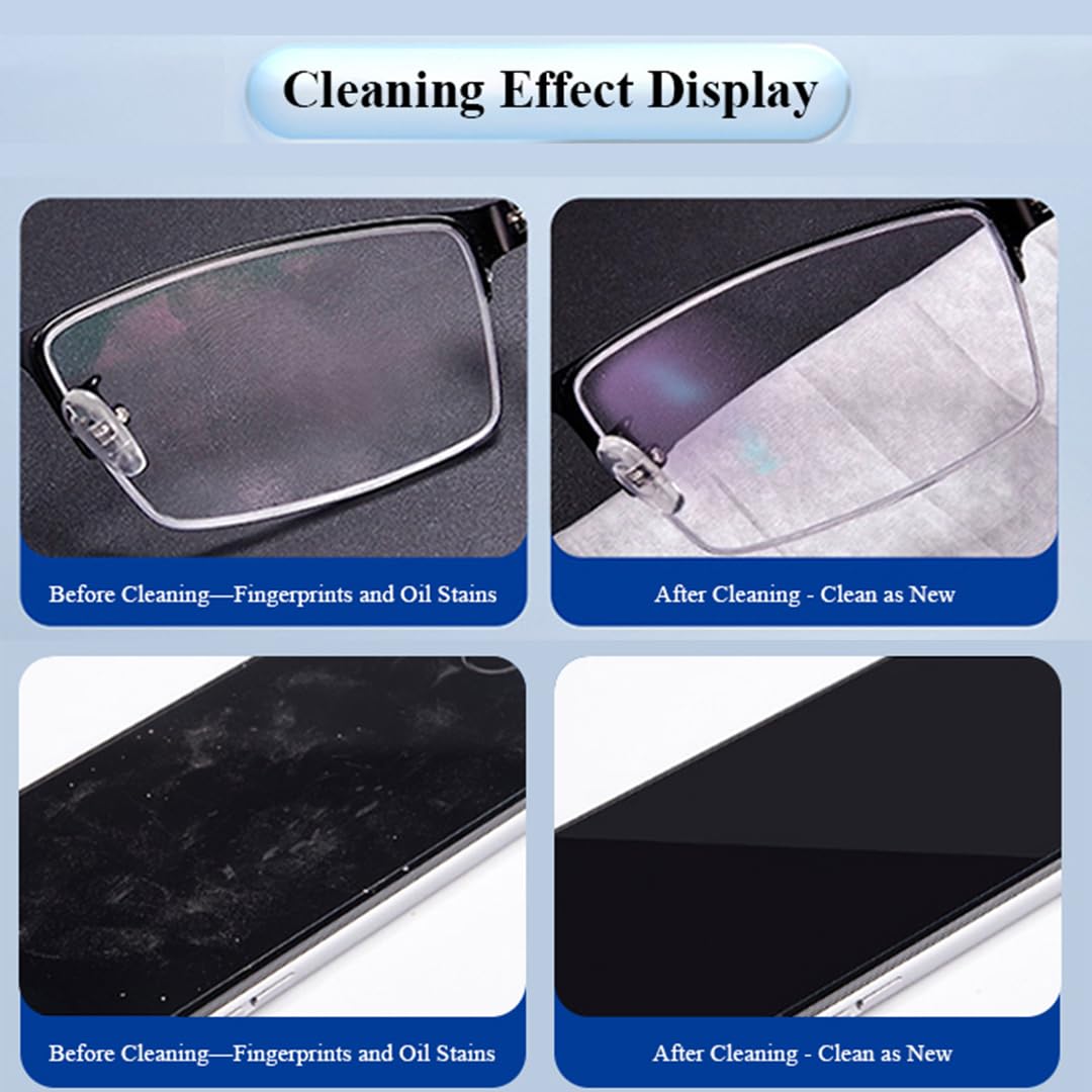 Pre-Moistened Lens Cleaning Wipes - 300 Pack | Streak-Free, Scratch-Free & Quick-Dry | Safe for Glasses, Laptop Screens, Smartphones, Cameras, Goggles & Watches | Perfect for Office, Travel & Home Use