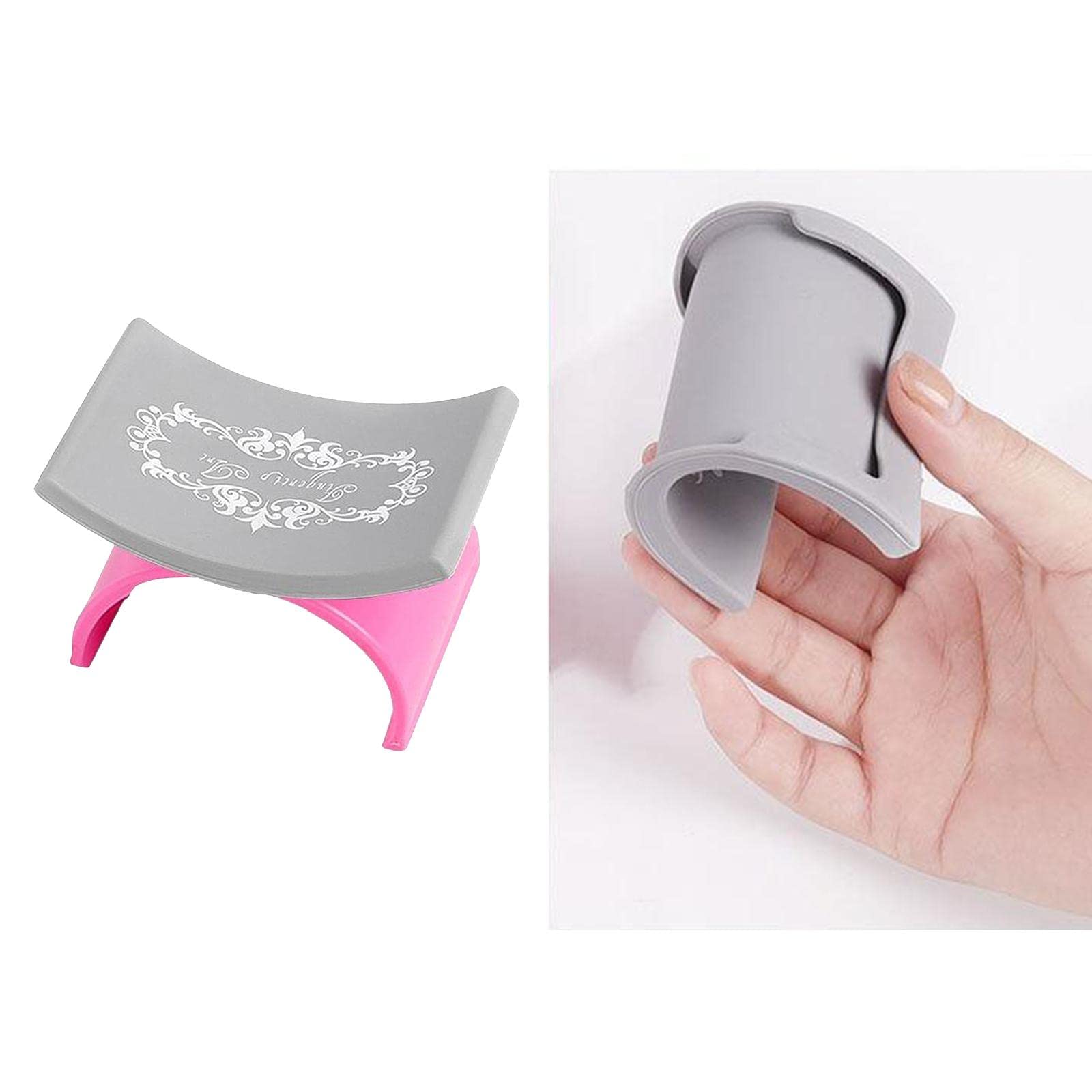 LOSA Silicone Hand Rest Cushion for Nail Art - Ergonomic Arm Support Pillow (Rose Red) - Perfect for Manicure, Gel Polish & Nail Extension Application at Home or Salon