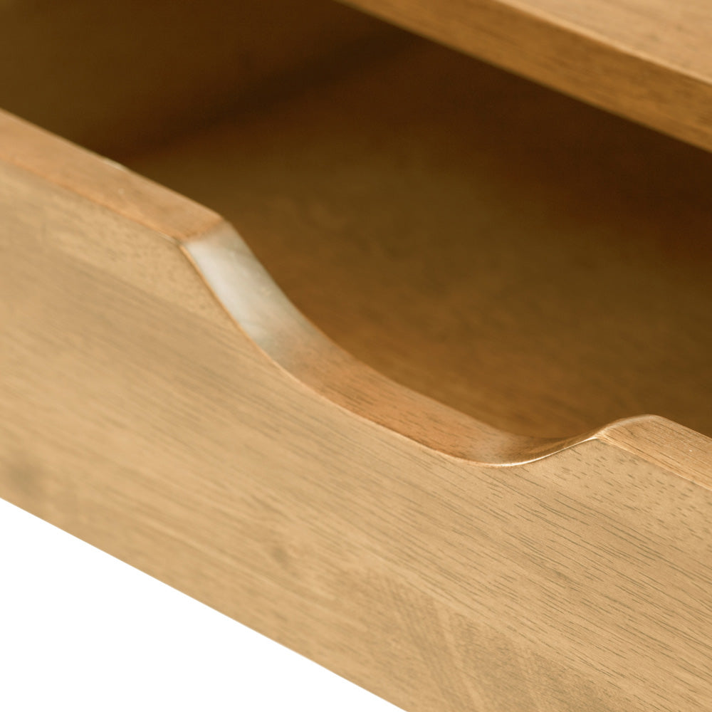 LAMAR 122cm Console Table with 2 Drawers - Natural Wood Entryway Table for Hallway, Living Room & Bedroom Decor