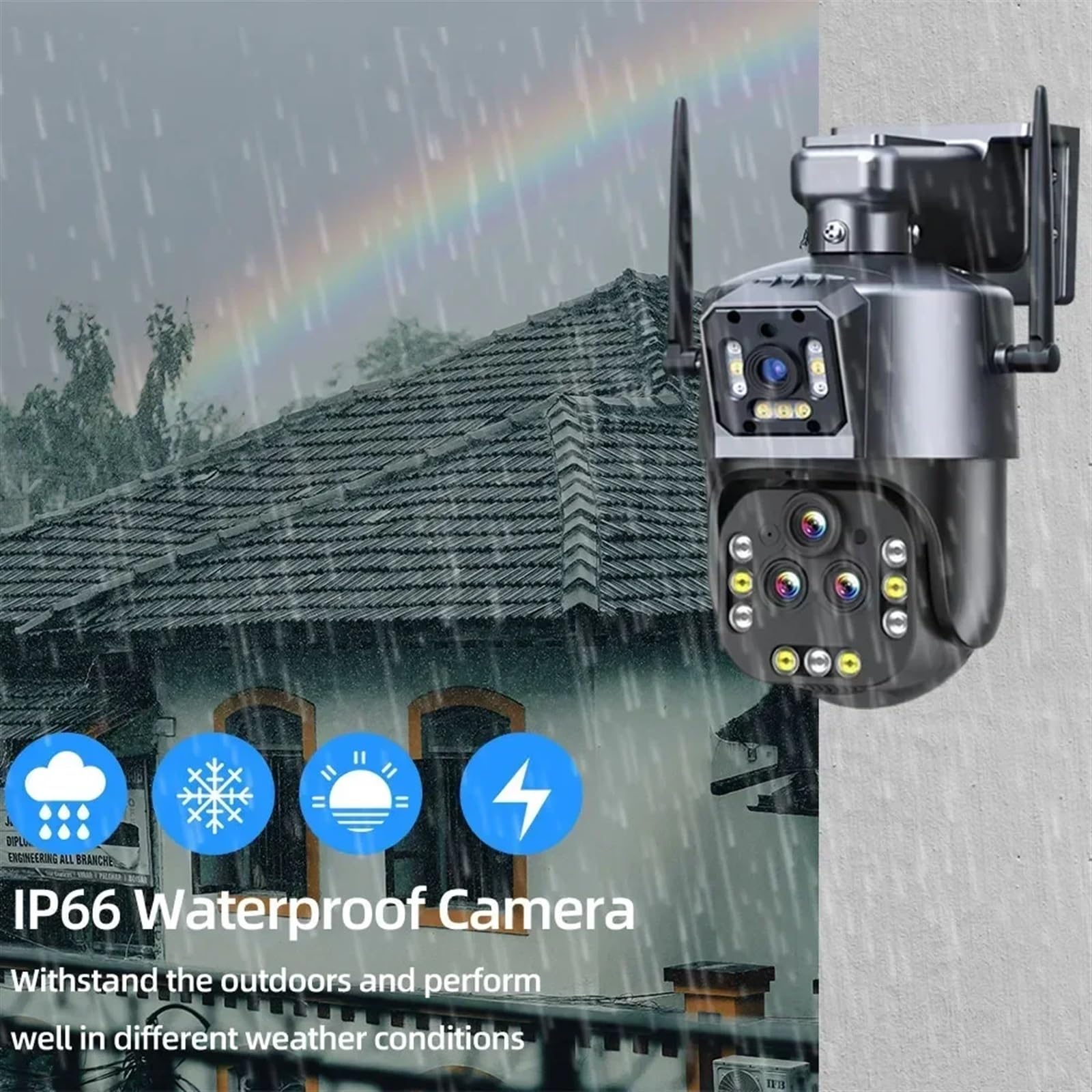8K 16MP PTZ IP Security Camera with 20X Zoom, AI Auto Tracking, 4 Lens System - Ideal for Home Surveillance & CCTV Monitoring (Includes 128GB Card) - Perfect for Indoor/Outdoor Security, Baby Monitoring & Business Protection