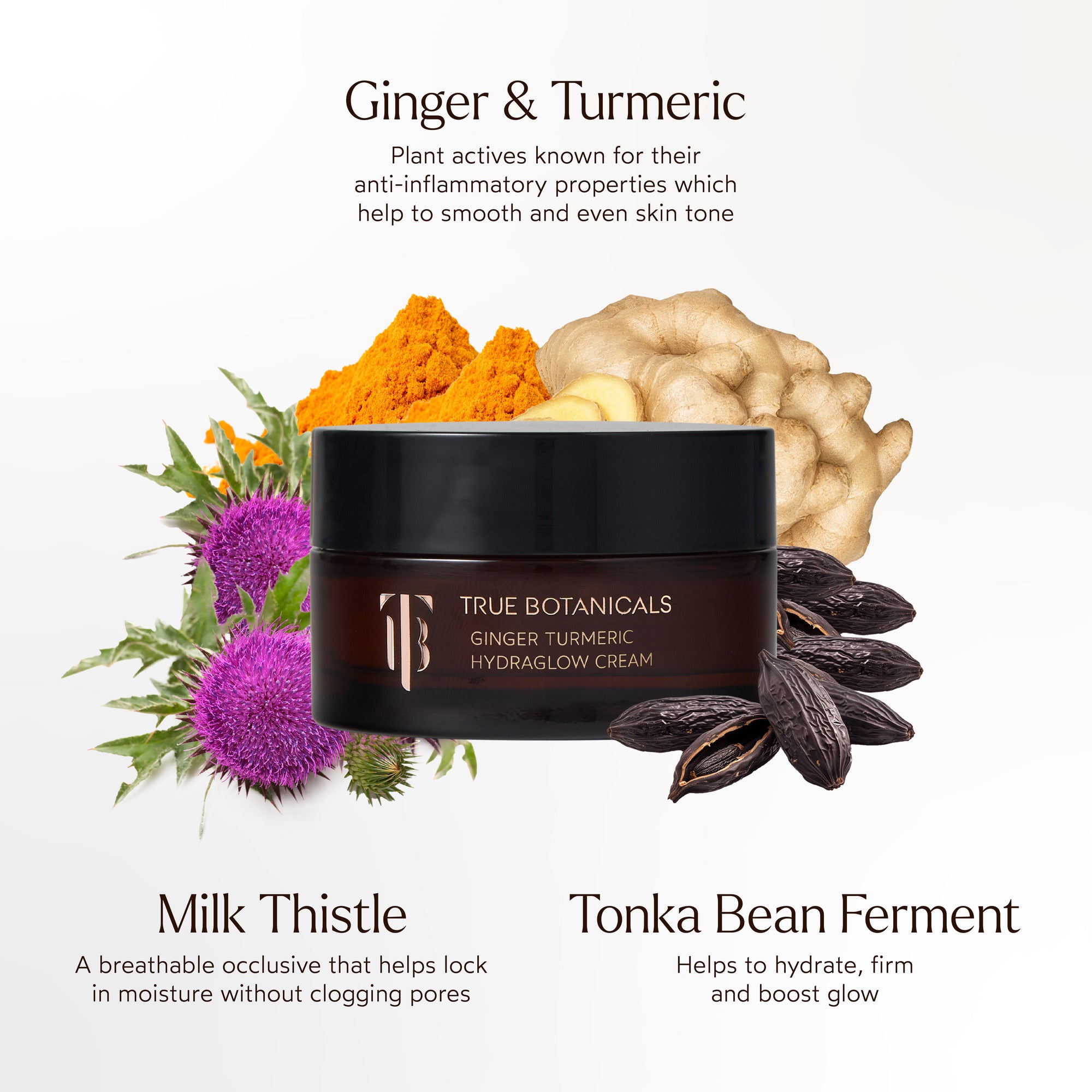 Organic Ginger Turmeric Hydraglow Cream for Glowing Skin - Anti-Aging & Brightening Face Moisturizer - Perfect for Dry, Sensitive Skin & Nighttime Skincare Routine