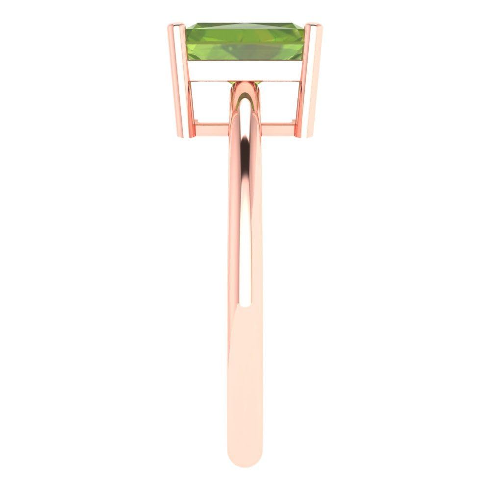 1.75ct Natural Peridot Engagement Ring - Radiant Cut Solitaire in 18K Rose Gold | Wedding, Bridal, Promise & Anniversary Jewelry | Perfect for Proposals, Vows & Special Occasions