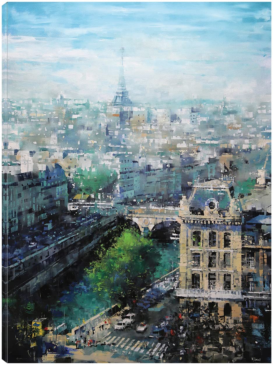 Tower in the Distance Fine Art Canvas Wall Decor by Mark Lague - 32x43 Inch Ready to Hang Painting for Living Room, Bedroom, Office - Perfect for Home Decor, Housewarming Gifts & Interior Design