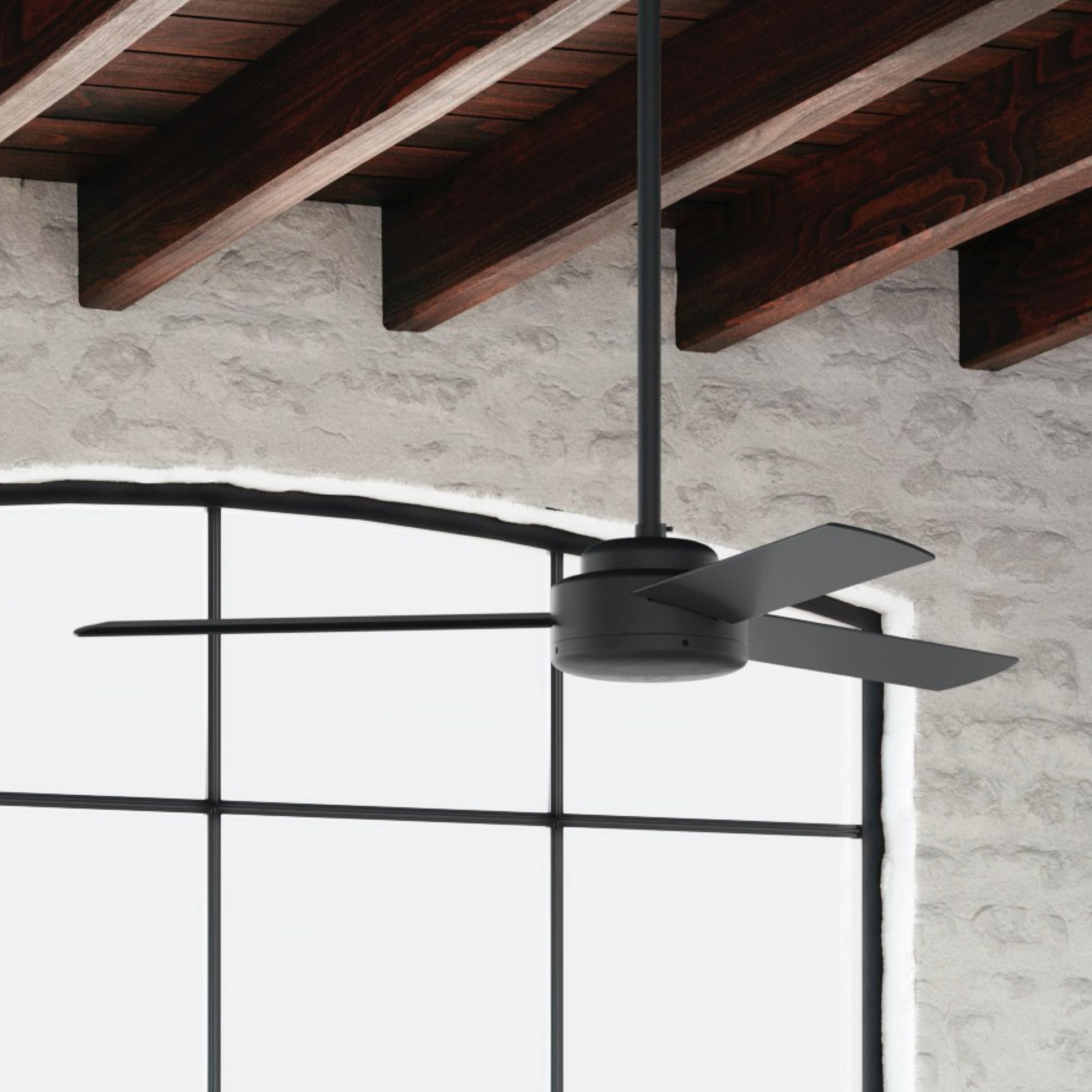 Hunter Fan 52 Inch Modern Matte Black Ceiling Fan with 3 Blades - Indoor Use, Quiet Operation, Energy Efficient (Renewed) - Perfect for Living Room, Bedroom, or Office Cooling