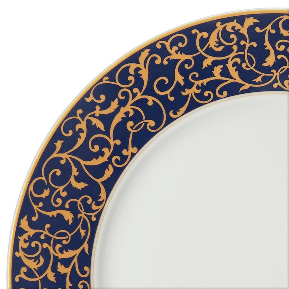 Elegant Cobalt Blue Parchment Dinnerware Set - 16-Piece Porcelain Tableware for Formal Dining, Entertaining & Special Occasions