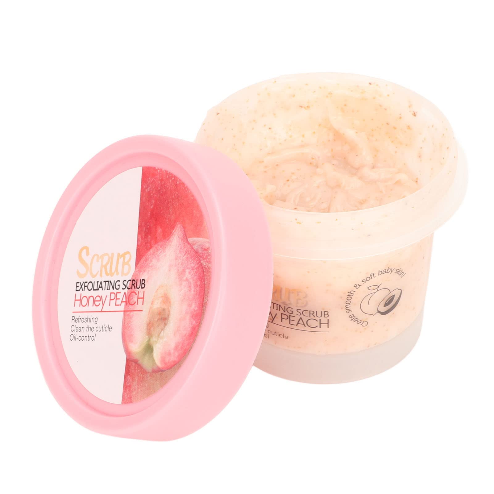 Exfoliating Body Scrub with Peach Extract - Deep Cleansing & Moisturizing Skin Scrub for Hands, Feet & Body - Natural Exfoliator for Soft, Smooth Skin | Perfect for Shower Routine & Spa Day at Home